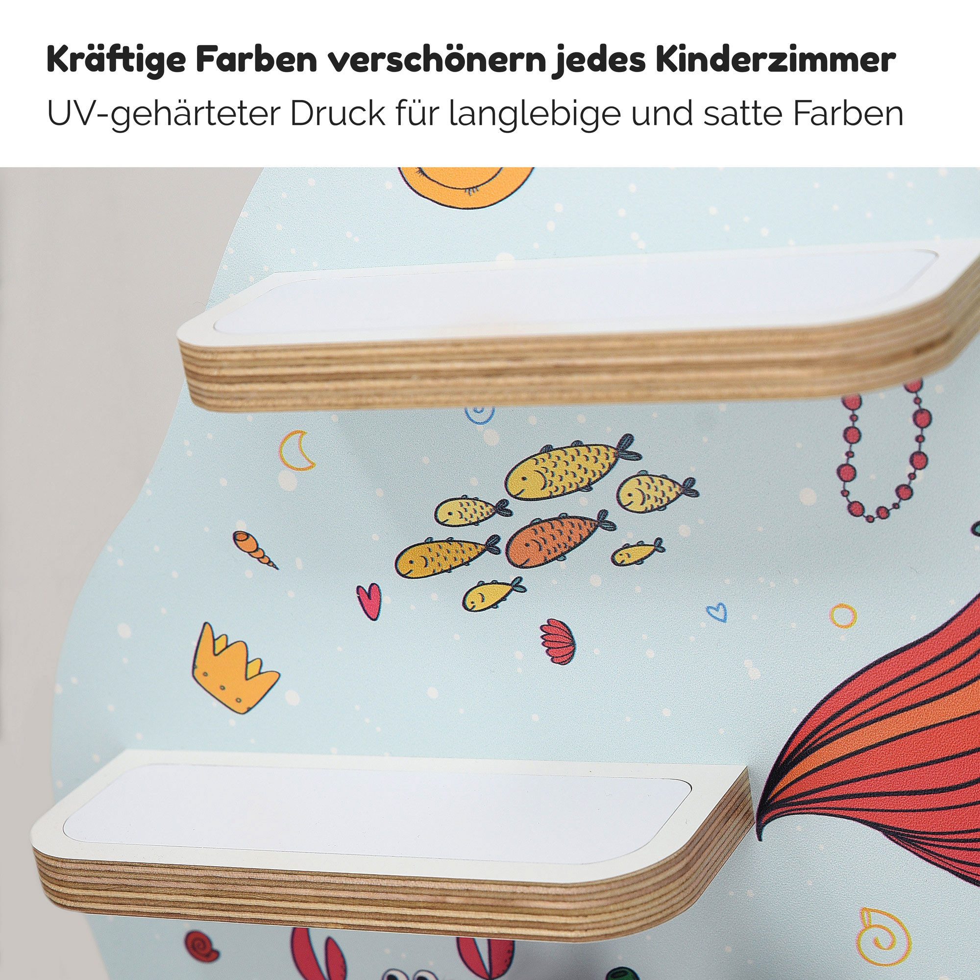 stadtecken Kinderregal mit schmalen Boden - geeignet für die Toniebox und Tonies, Bunte, verspielte Aufbewahrung für 35 Figuren, ideal fürs Kinderzimmer