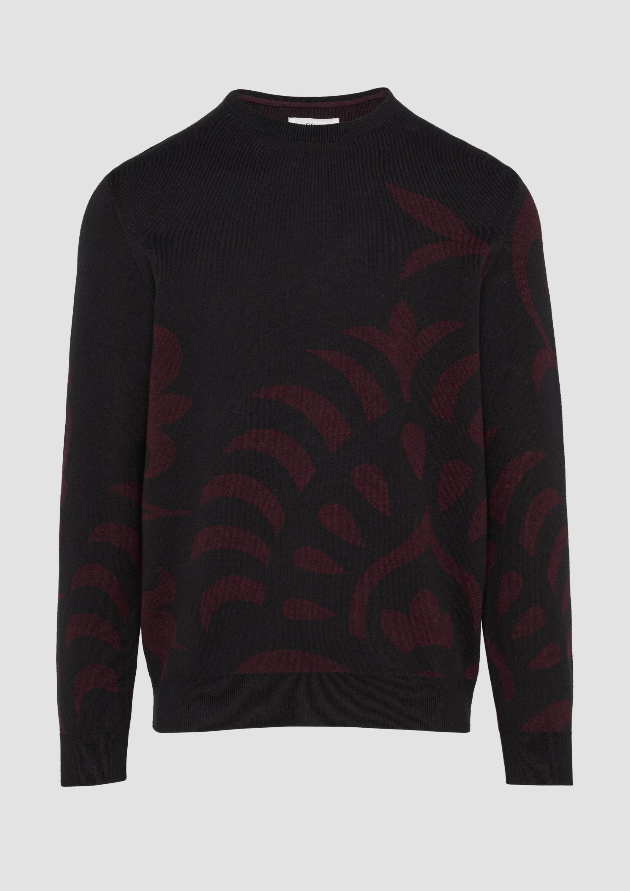 s.Oliver Longpullover Strickpullover Strickpullover mit Jacquard-Muster