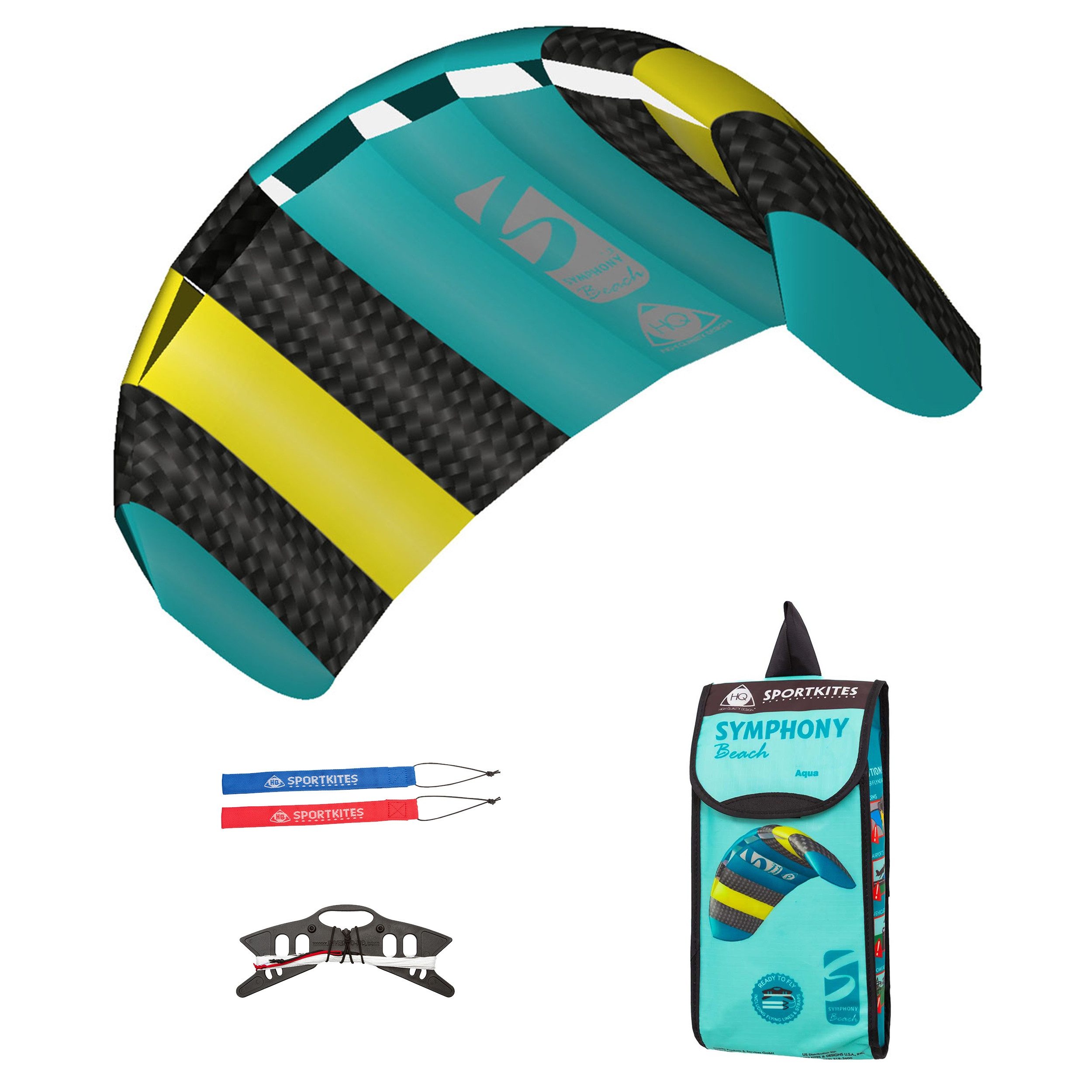 HQ Flug-Drache HQ Lenkdrachen Lenkmatte Symphony Beach III R2F, Ready-to-Fly-Ausstattung