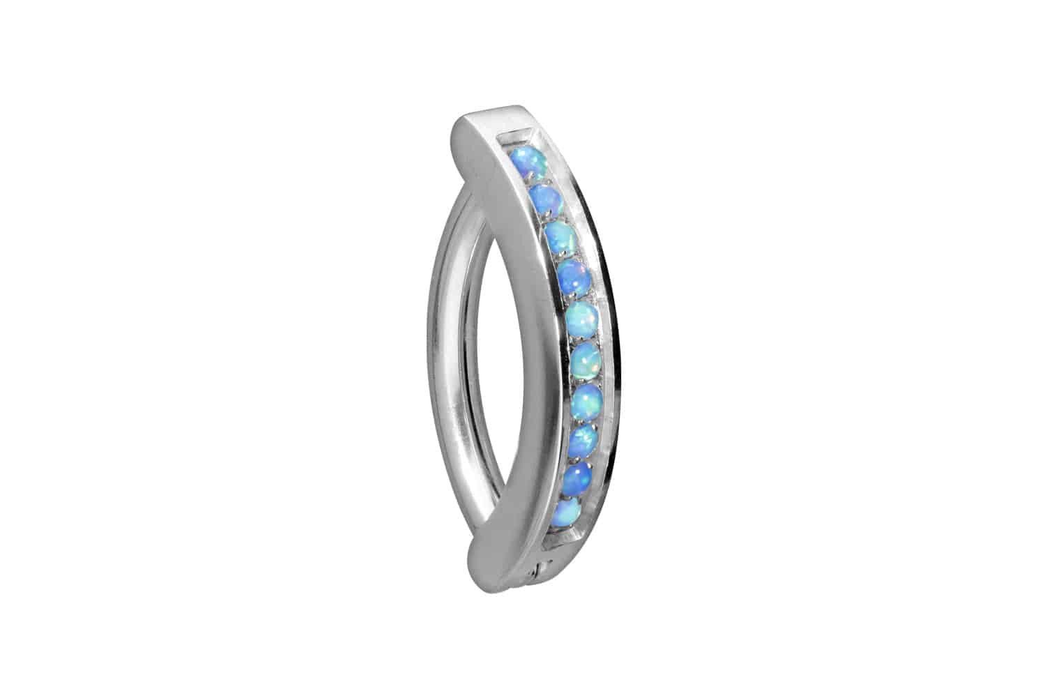 PIERCINGLINE Bauchnabelpiercing Titan Bauchnabelclicker BOGEN + SYNTHETISCHE OPALE (Clicker, 1-tlg)