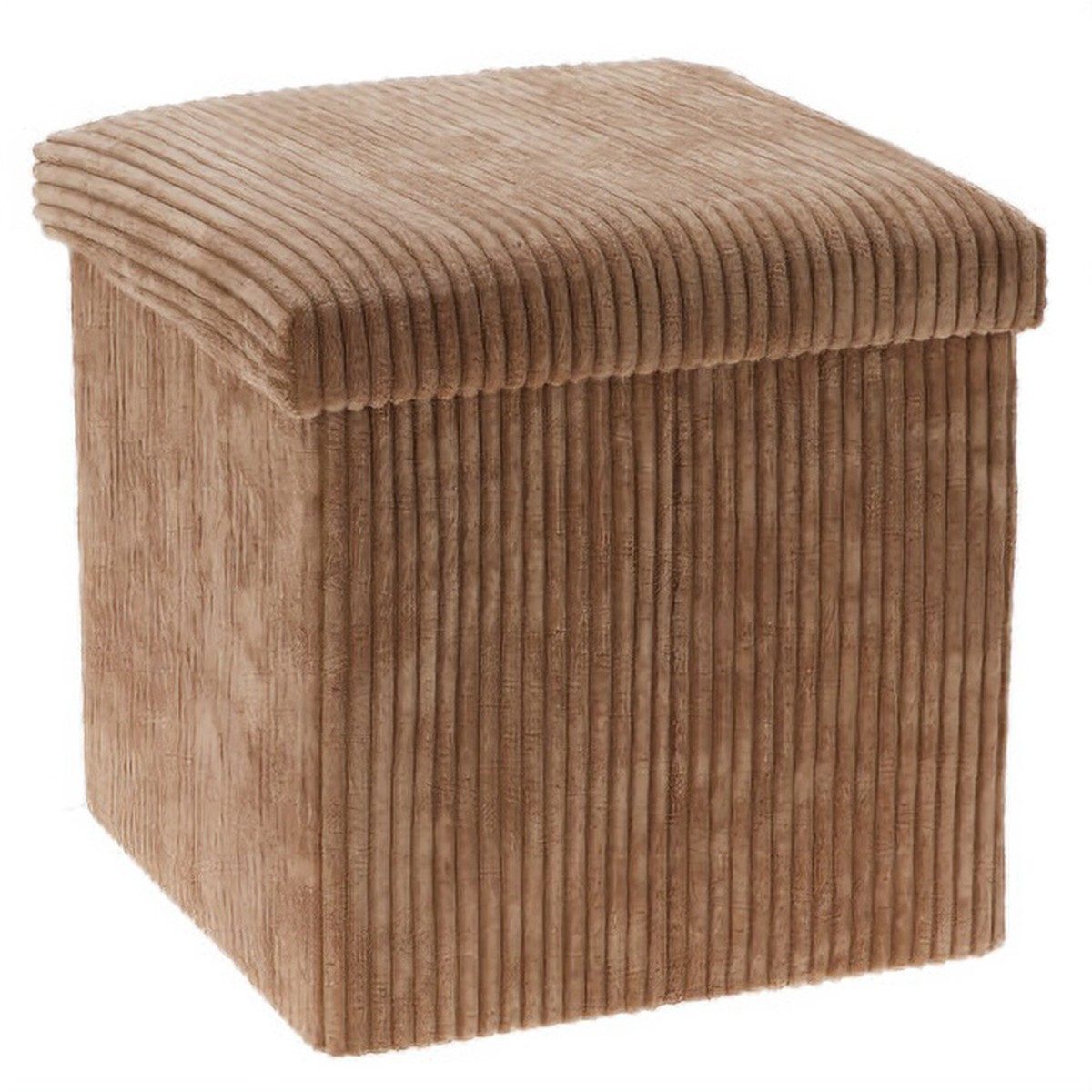 Storage solutions Polsterhocker Sitzpouf aus Cord mit Stauraum TOBO, 38 x 38 x 38 cm