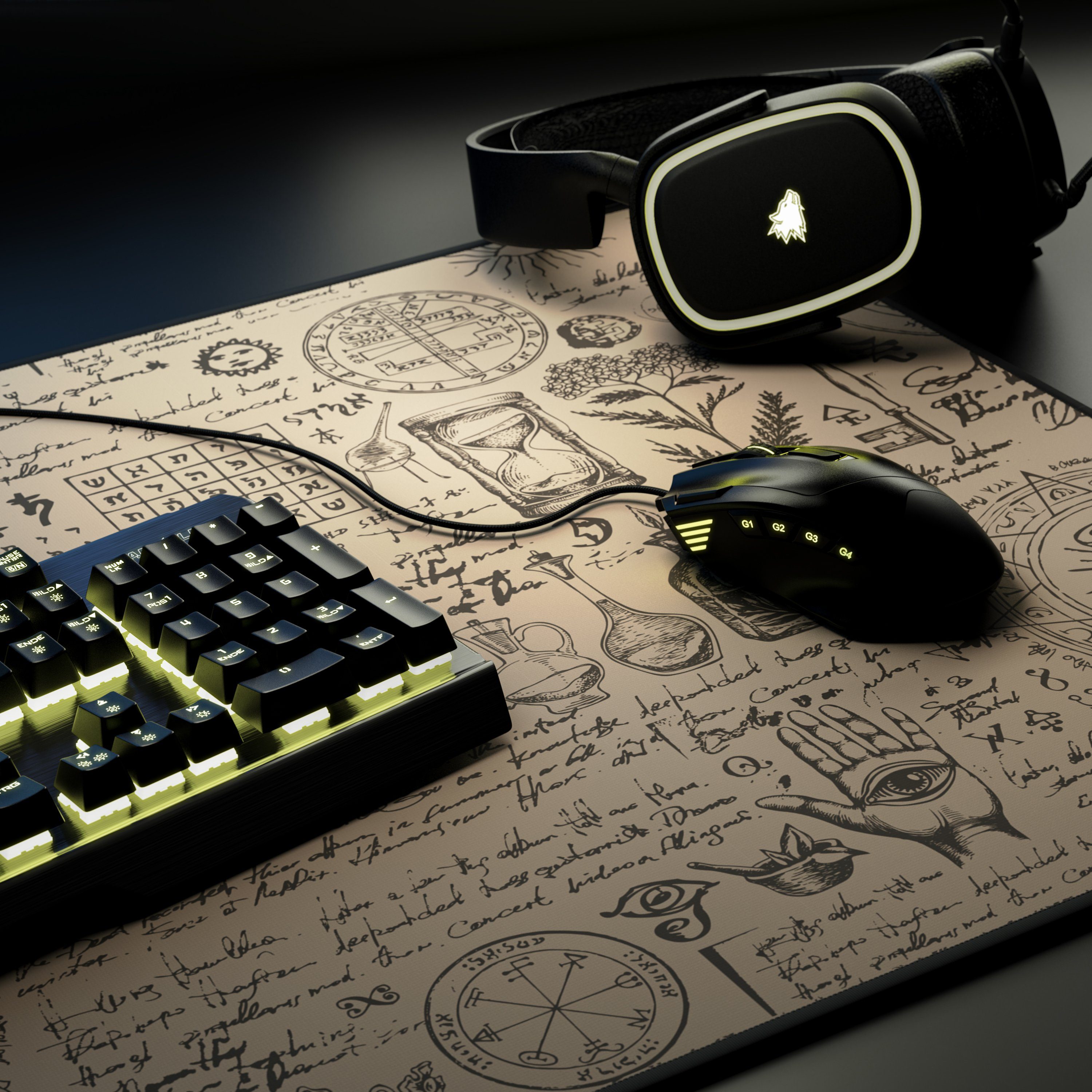 Titanwolf Gaming Mauspad XXL Speed Mousepad 900 x 400 x 3 mm, große Tischunterlage (1-St), rutschfest, abwaschbar, Geschwindigkeit & Präzision, Alchemy – Bild 5 von 5