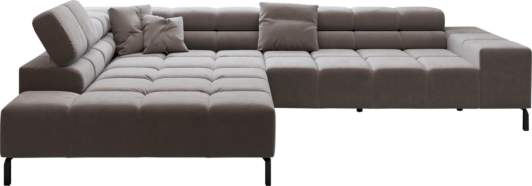 INOSIGN Ecksofa Zierkissen 3 Sitzbereich, mit New, im Steppung feine Kopfteilverstellung, Ancona