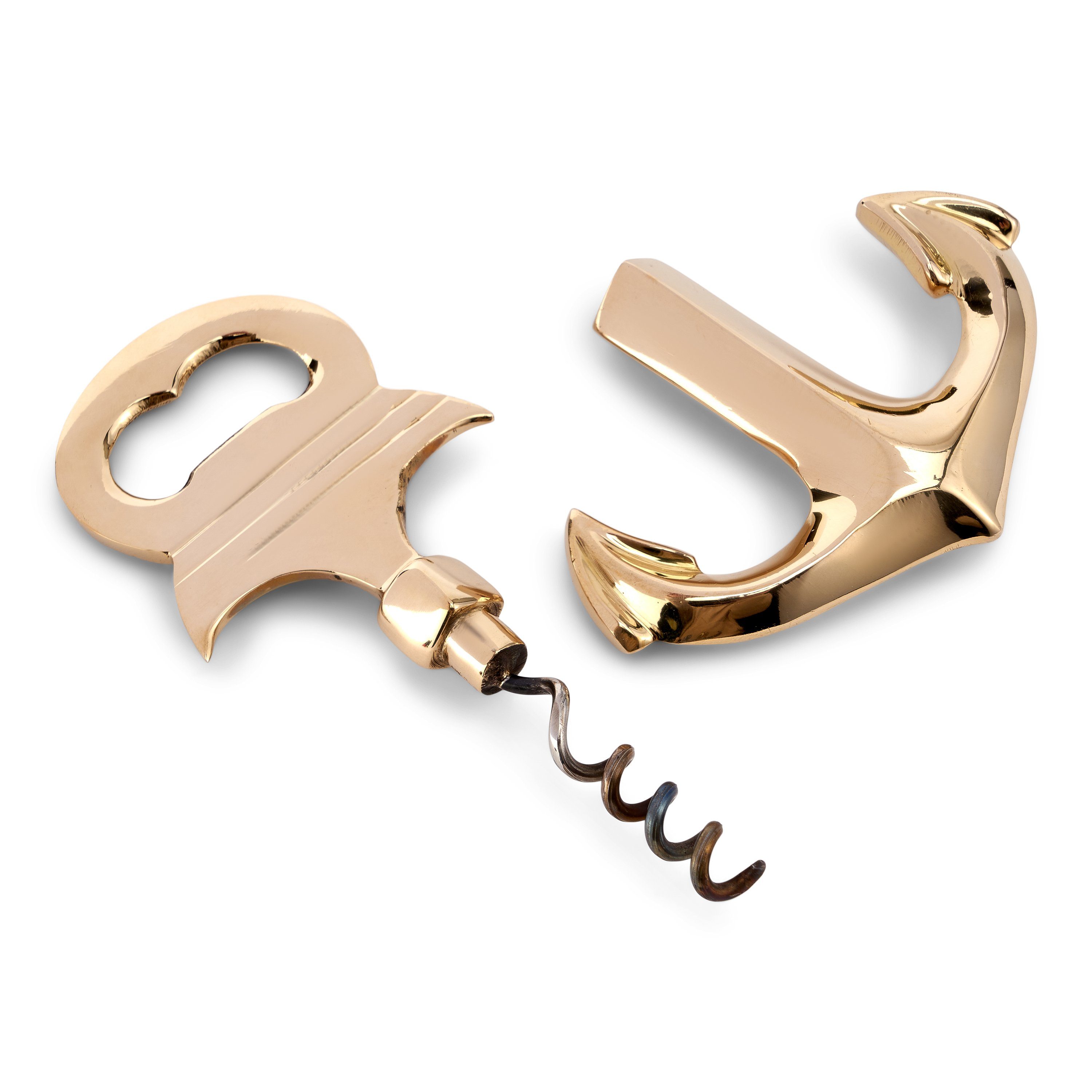 NKlaus Flaschenöffner 15 cm x7 cm Flaschenöffner Anker Messing gold maritimer Kapselheber Bi, Made in Germany