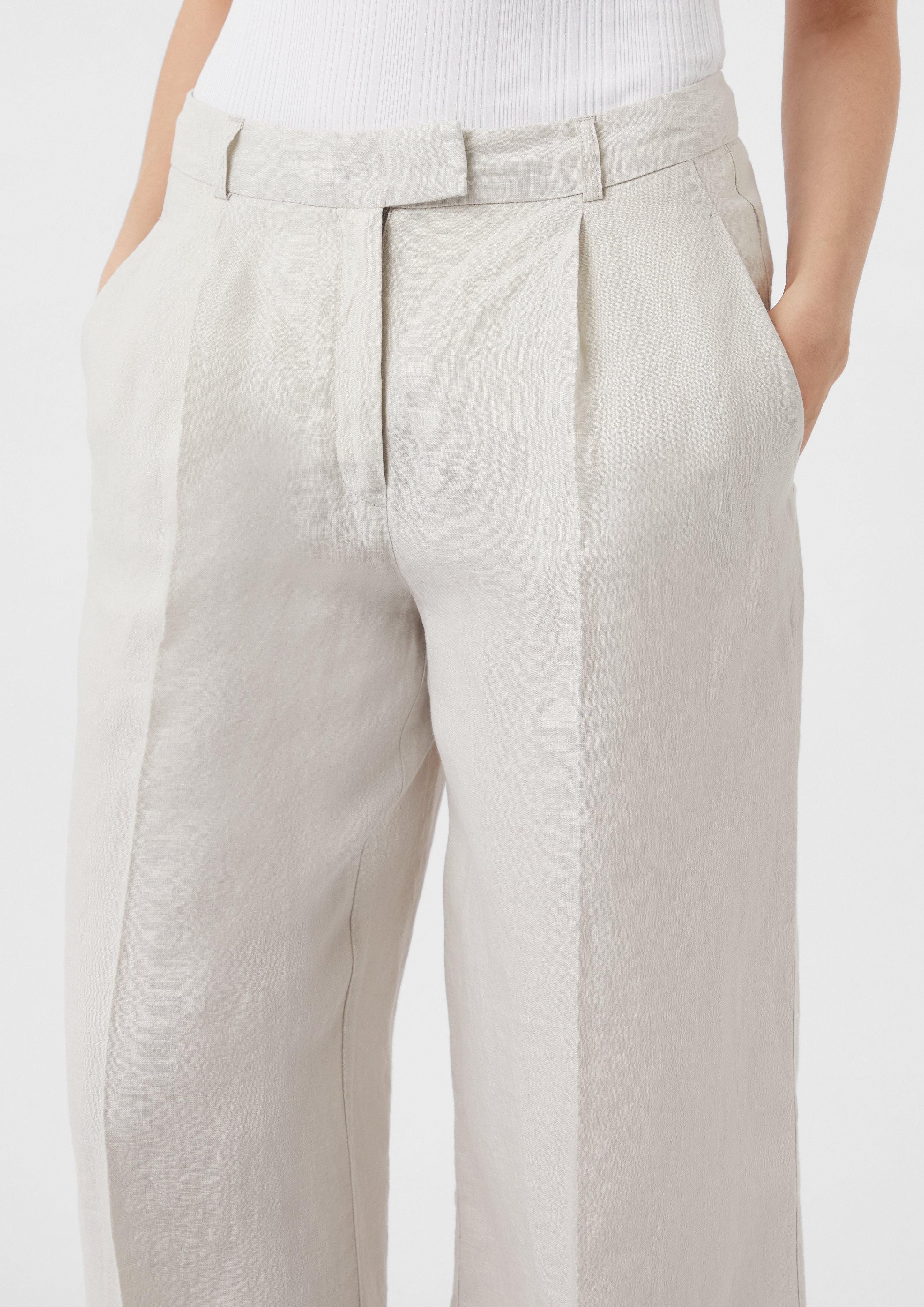 Comma Stoffhose Marlenehose aus Leinen mit günstig online kaufen