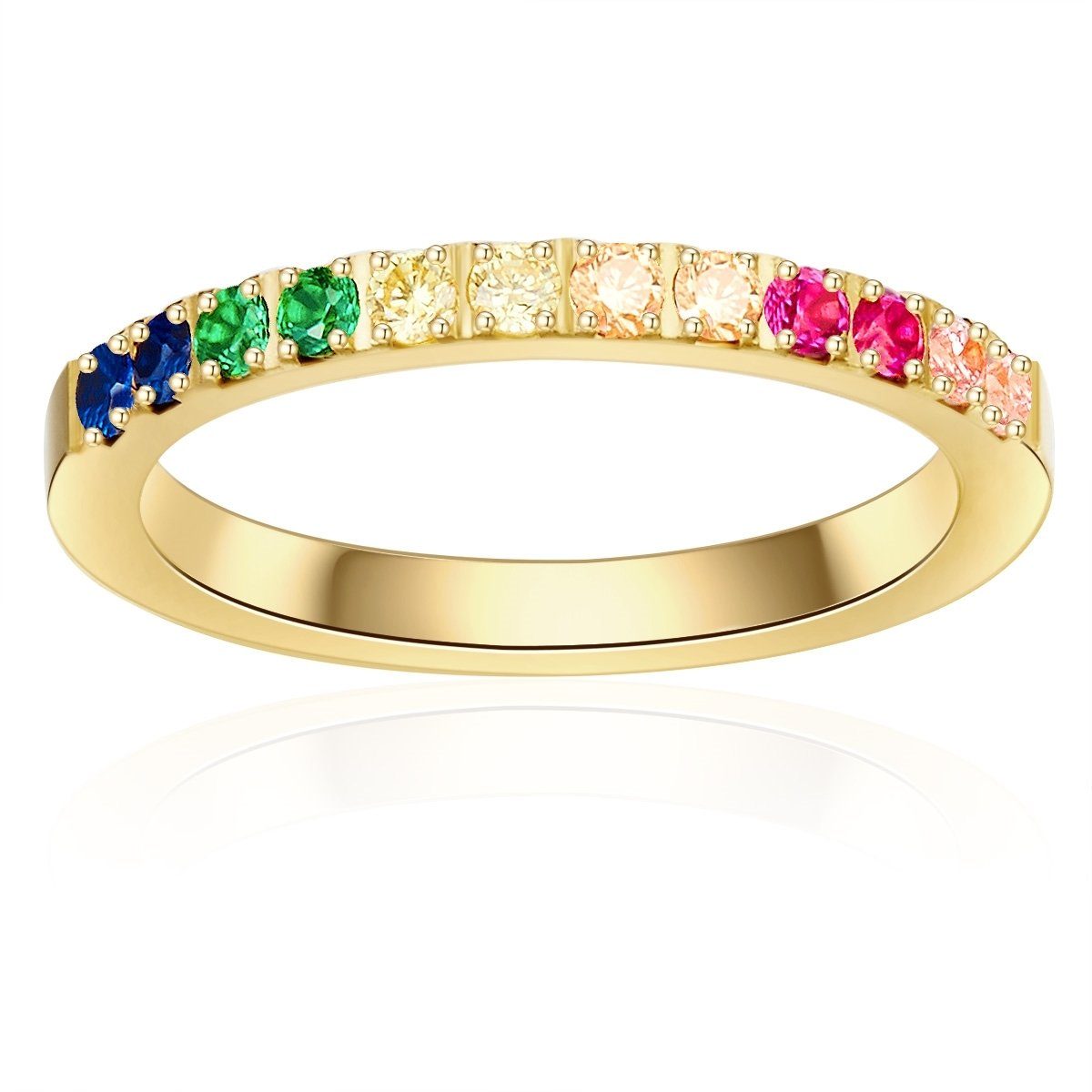 Eastside Fingerring Damen-Ring aus Edelstahl, in gelbvergoldet, mit bunten günstig online kaufen