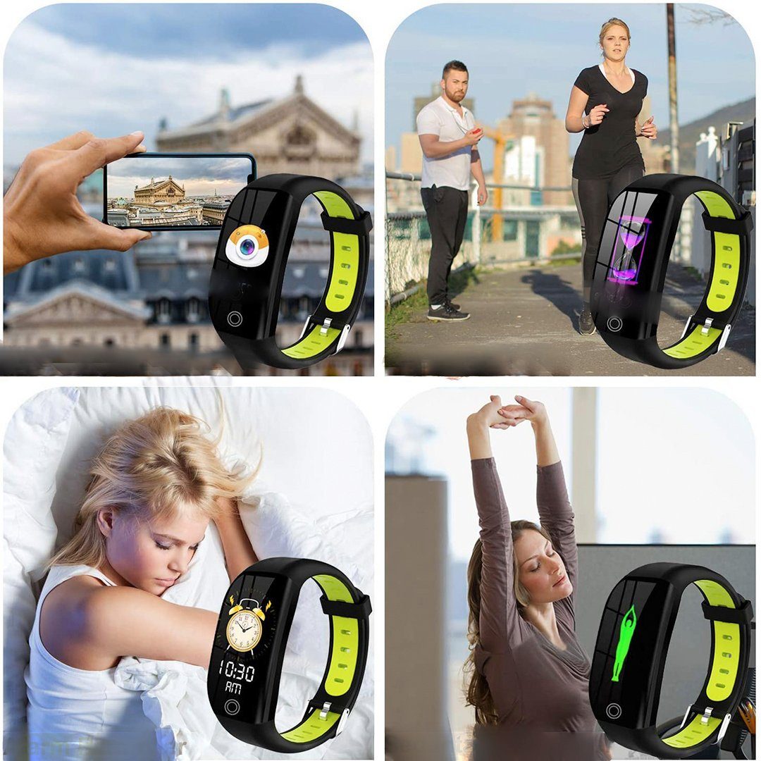 SOTOR Sportuhr Fitness Armband Sportuhr Grün Tracker Pulsuhr Smartwatch Blutdruckmessung