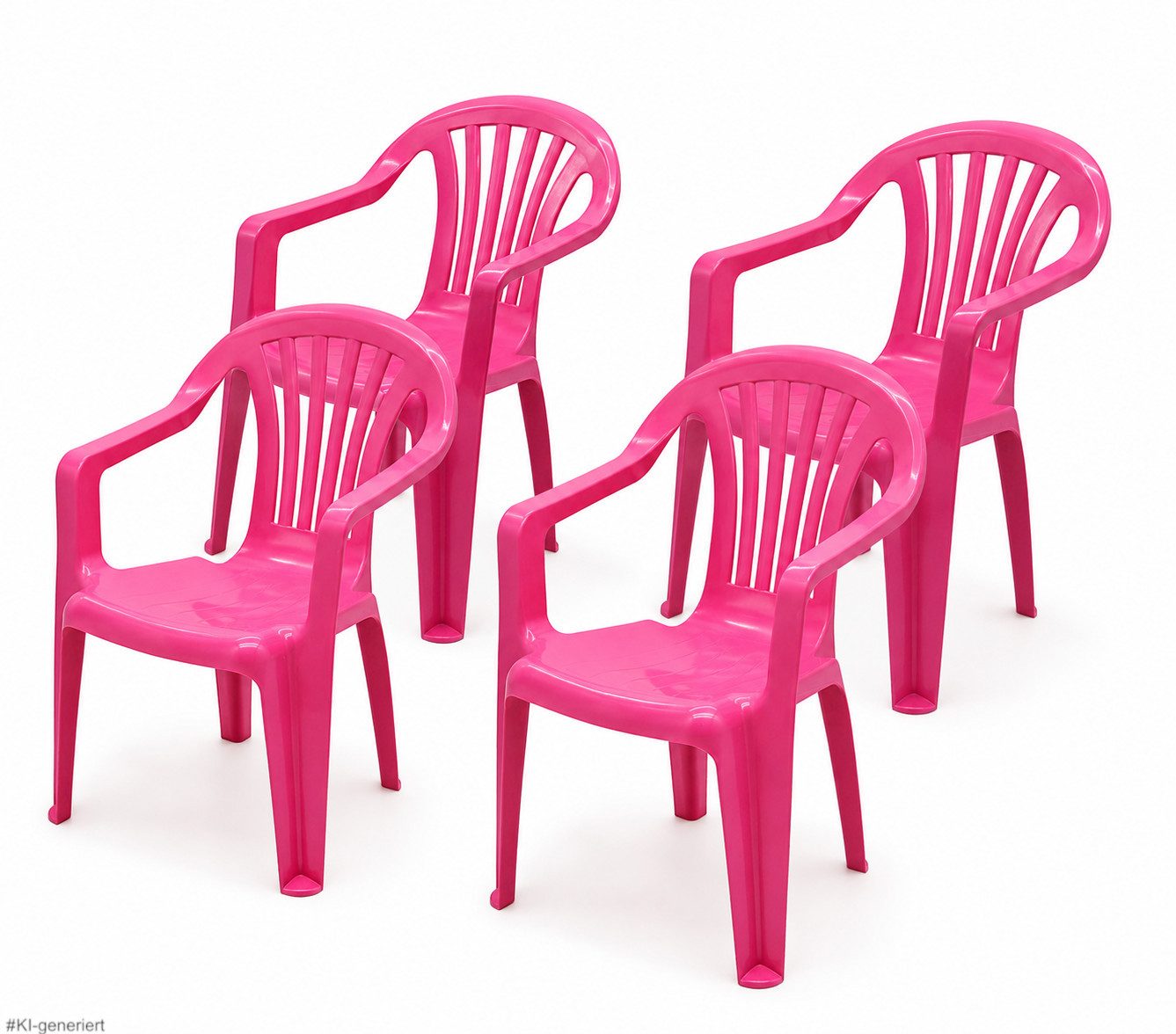 steinwohn Kinderstuhl 4er Set Stapelbar, Wetterfest, bis 35 kg, – für Garten, Camping, Terrasse & Kinderzimmer