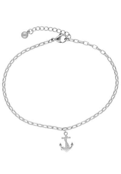 Firetti Fußkette Schmuck Geschenk Körperschmuck Maritim Anhänger Anker+Seil Ankerkette