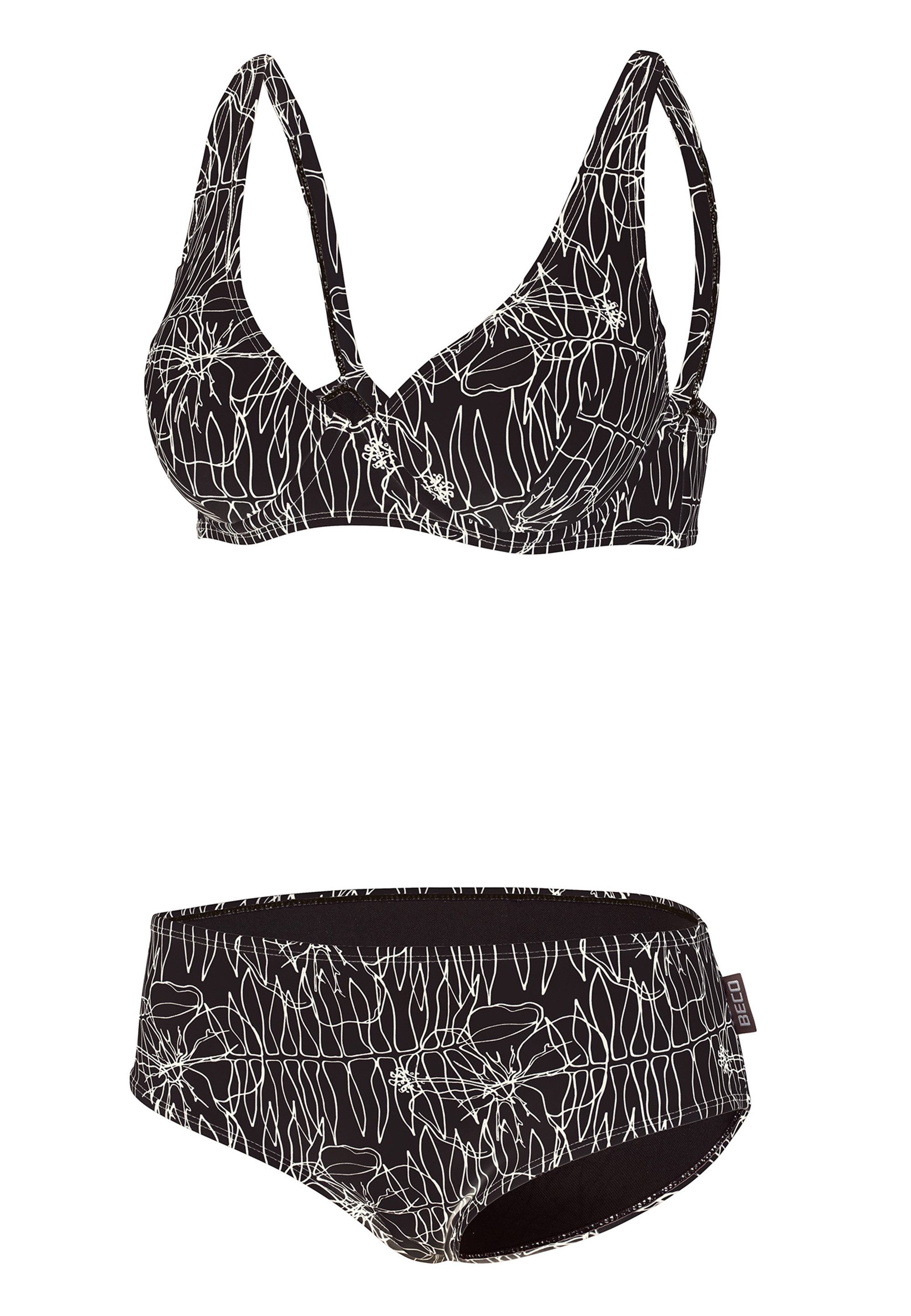Beco Beermann Triangel-Bikini-Top Flower Lines (2-St), mit femininem Herzdekolleté