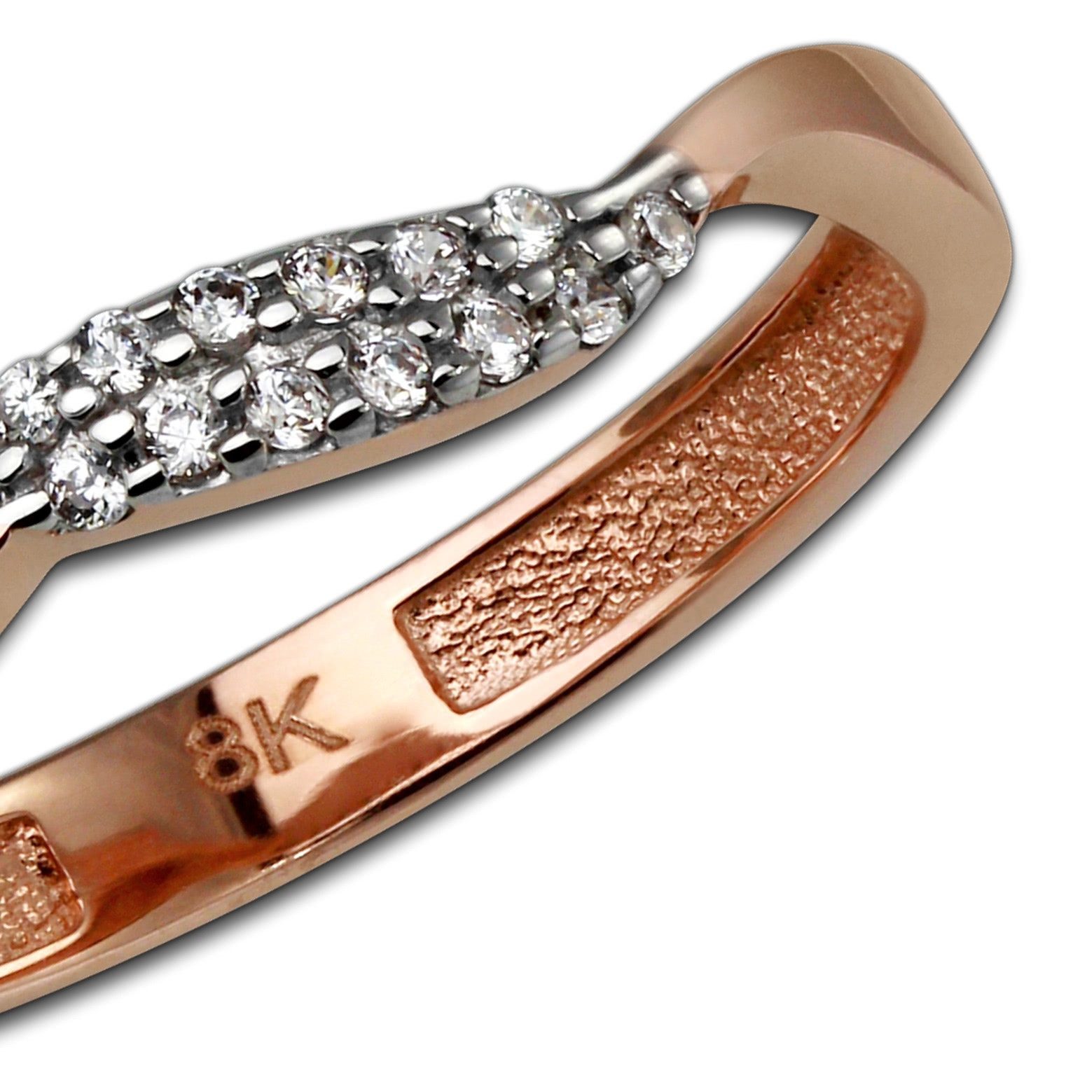 GoldDream Goldring GoldDream Ring Welle 333er Rosegold GDR501EX (Fingerring), Damen Ring Welle aus 333 Rosegold - 8 Karat, Farbe: rose, weiß