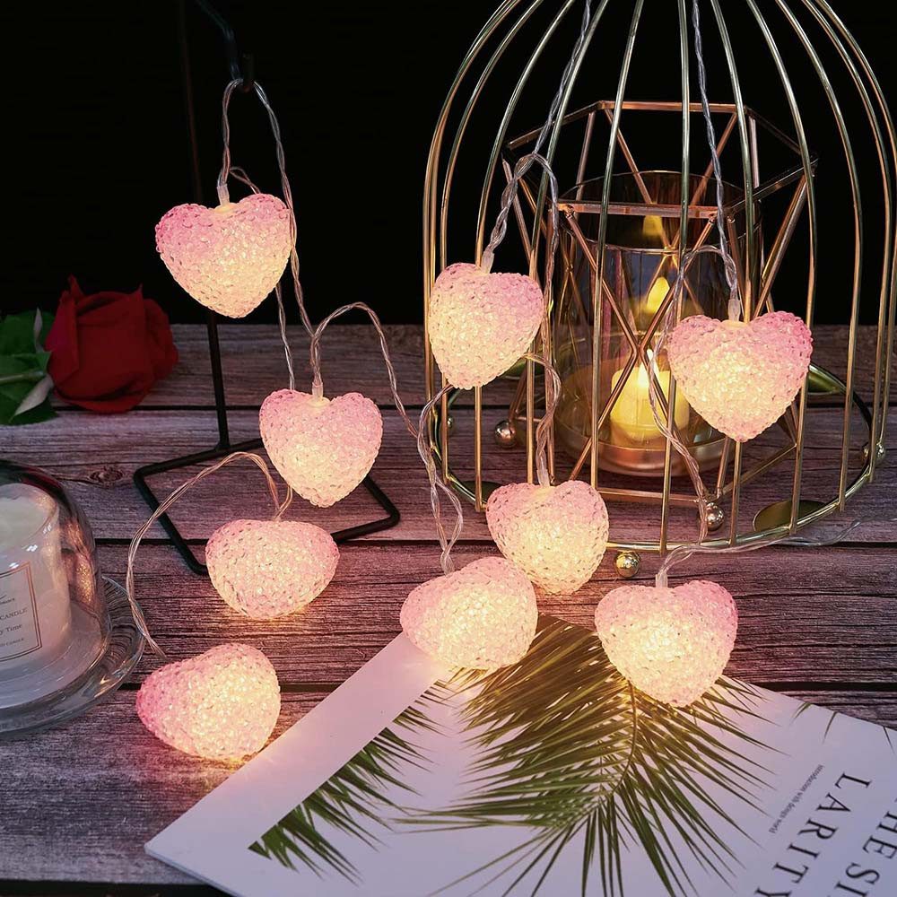 Merry 2024 LED-Lichterkette LED-Lichterkette Herzen,LED Lichtervorhang, günstig online kaufen