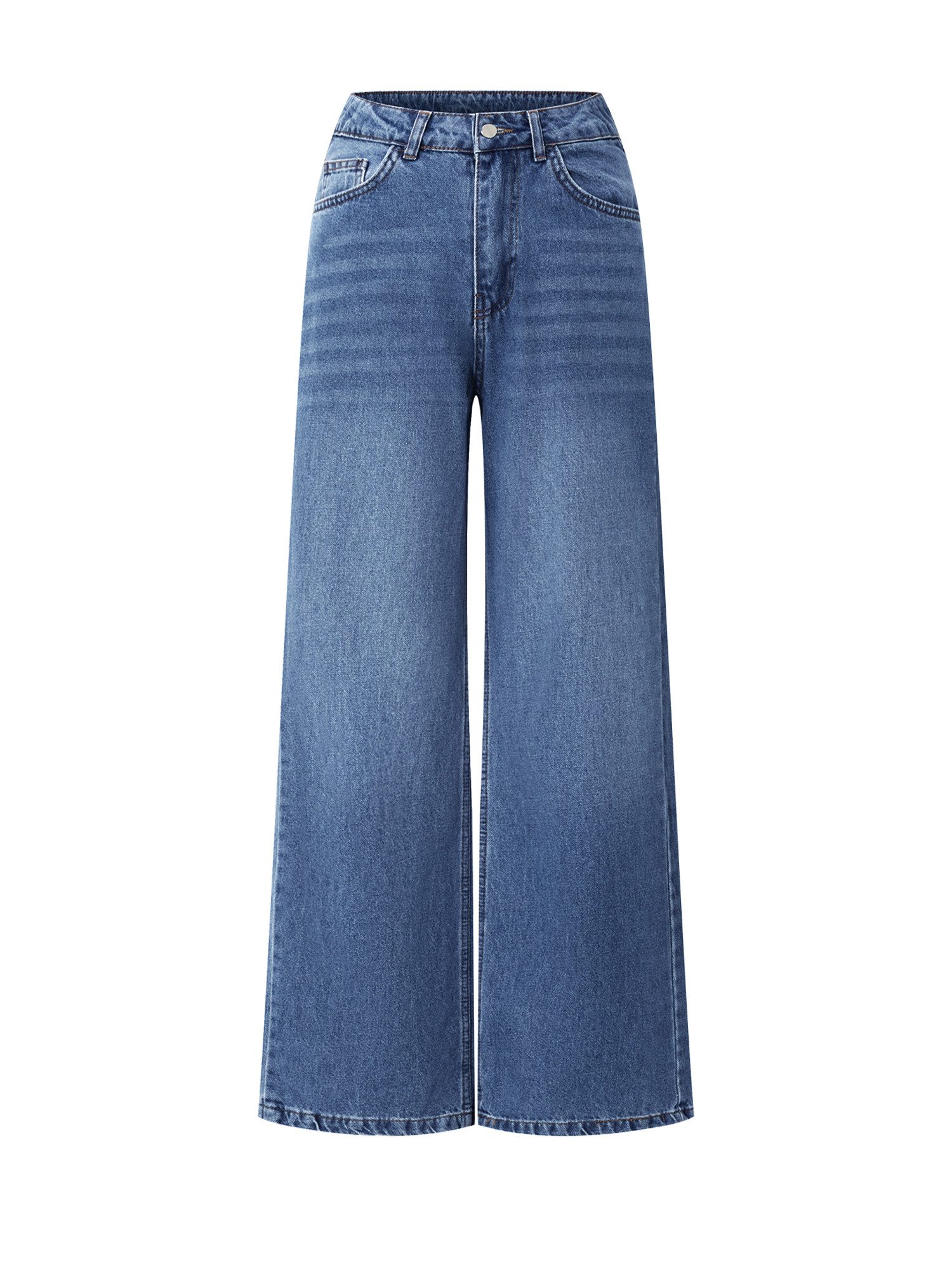 Imily Bela Boyfriend-Jeans Damen Hochgeschnittene Jeans mit geradem Bein (Packung, 1-tlg., 1per-Pack) aus Baumwolle