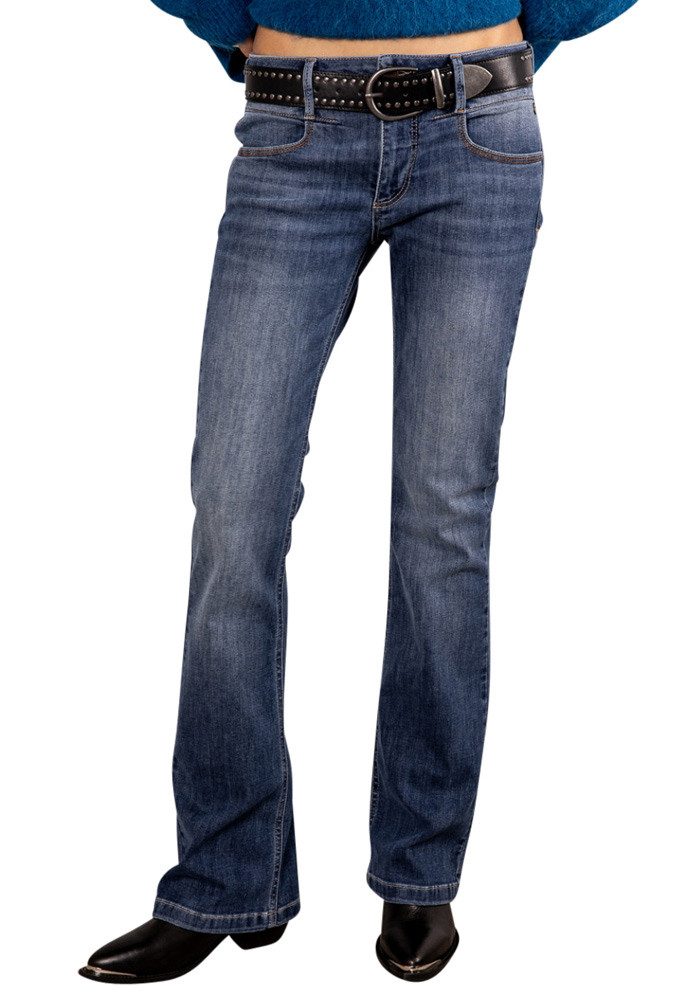 Freeman T. Porter Bootcut-Jeans Betsy stretch Denim pacific Achtung - Gürtel nicht im Lieferumfang - nur Dekoration!