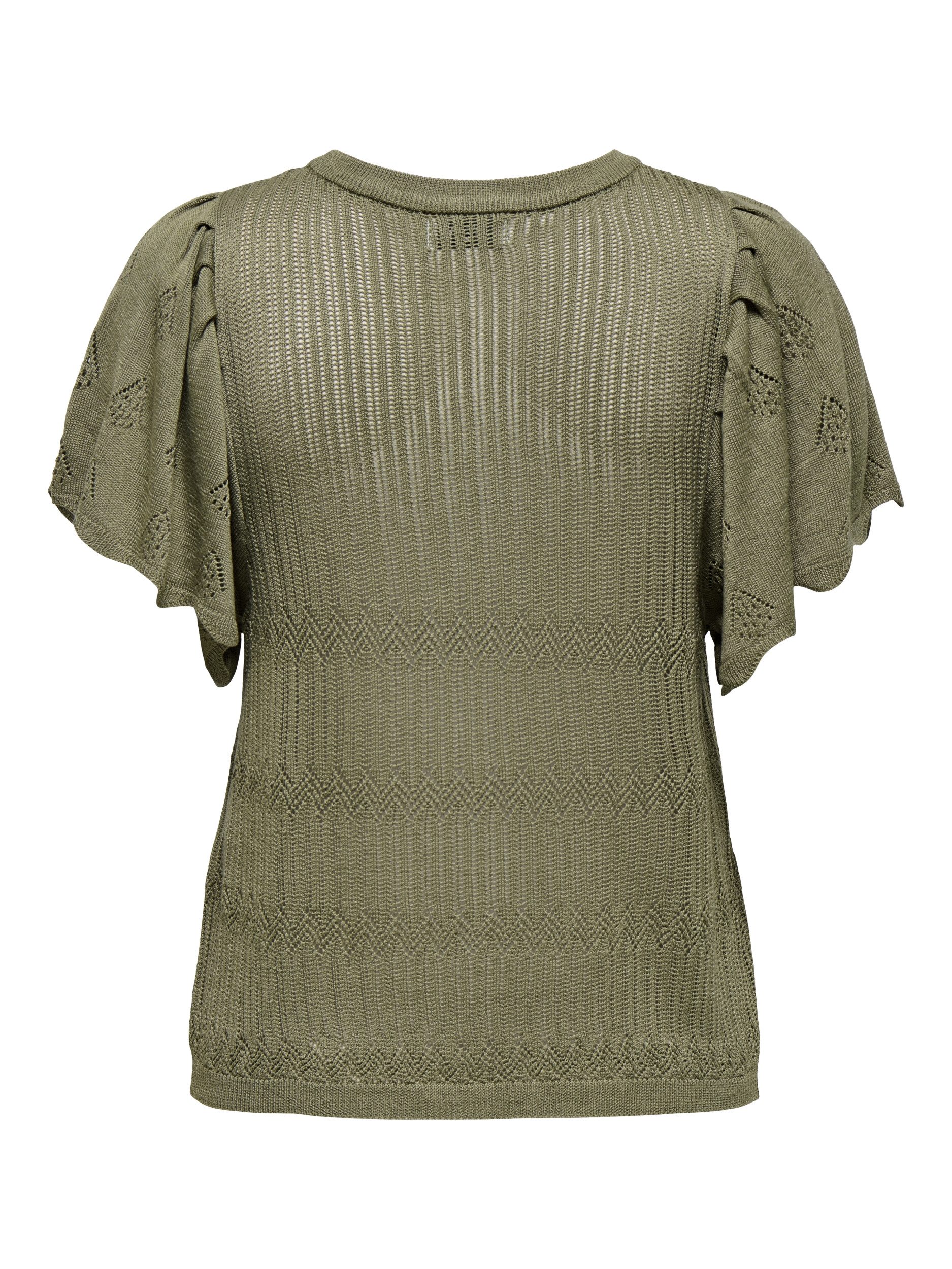JDY Strickpullover - feminines Strickshirt mit Rüschendetails
