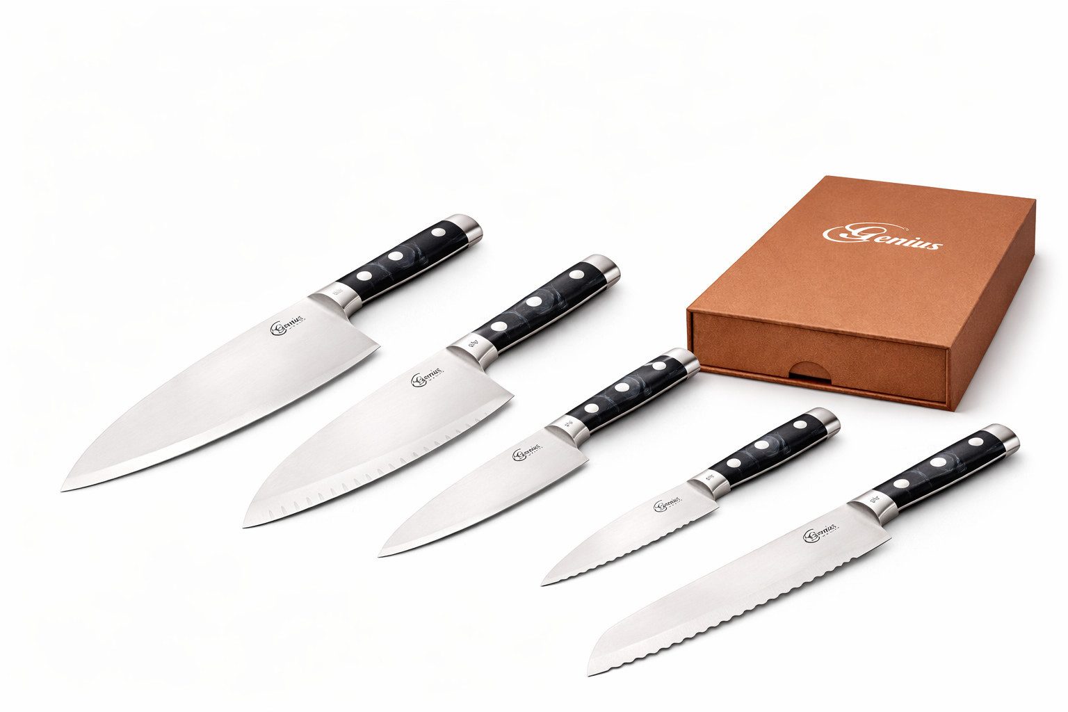 Genius Messerblock 5-teiliges Premium Messerset – Präzision & Qualität für jede Küche