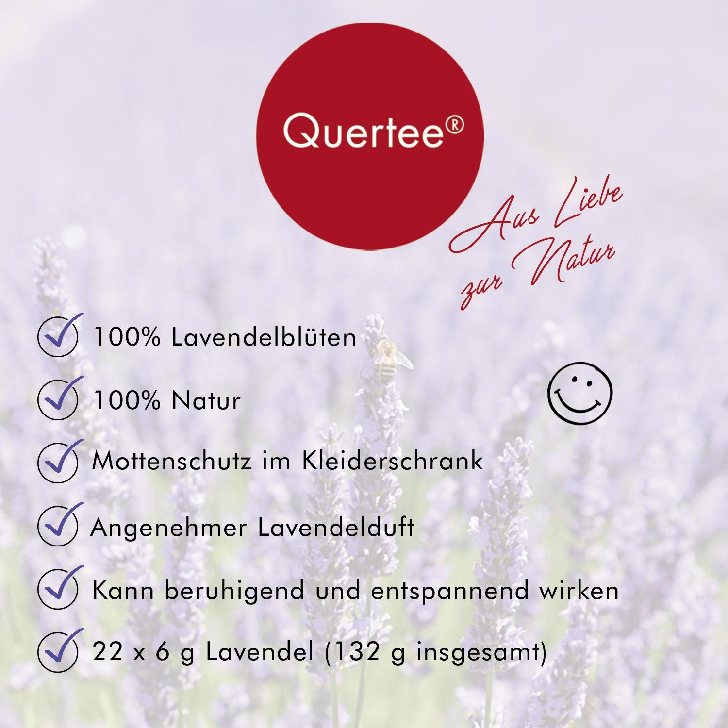 Quertee Duftbeutel 22 Lavendelsäckchen Lavendel Duftsäckchen Lavendelkissen Mottenschutz, 1-tlg.