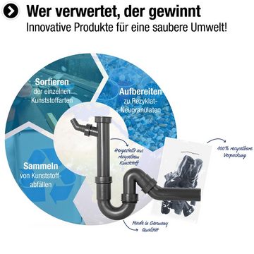 CORNAT Siphon »REZYKLAT Spültisch-Röhren-Geruchverschluss«, aus Recycling Kunststoff