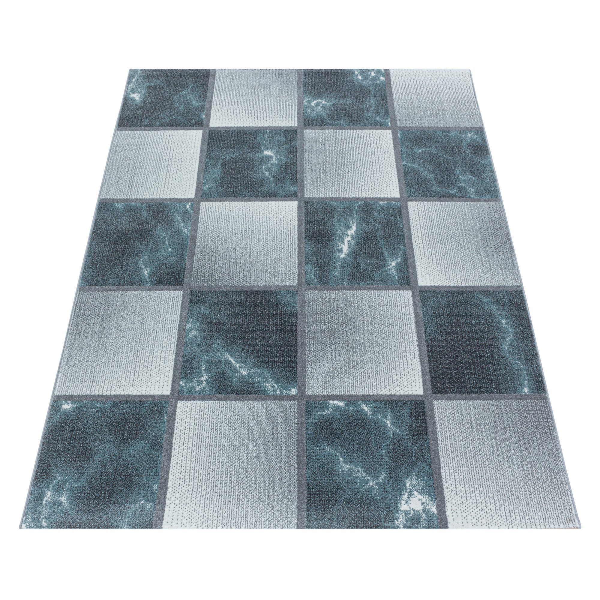 Carpettex Frisé-Teppich Kariert Design, Läufer, Höhe: günstig online kaufen