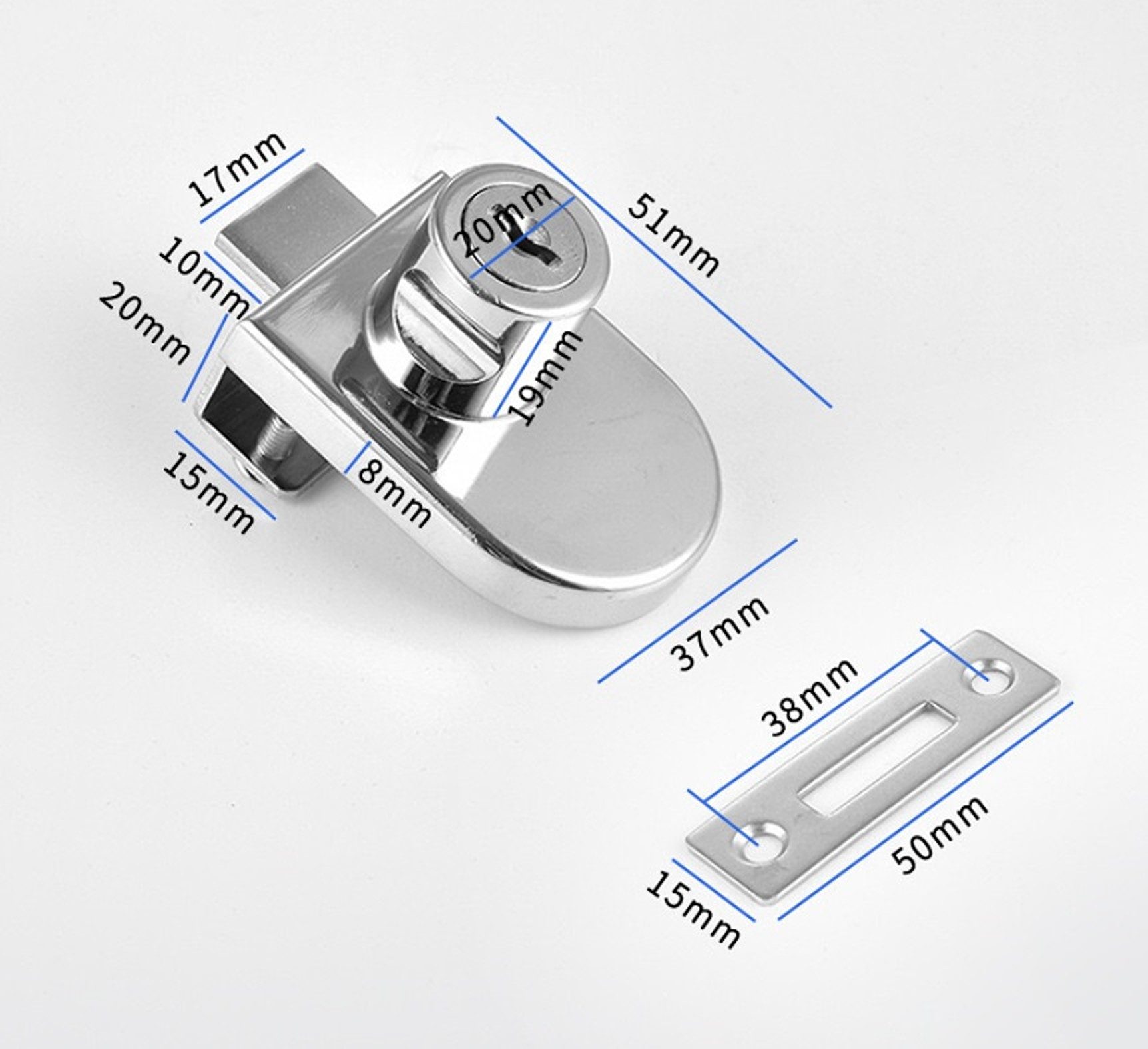 BAYLI Regal Glasschranktürschloss, Sicherheitsschloss für Glas Vitrine, Gla günstig online kaufen