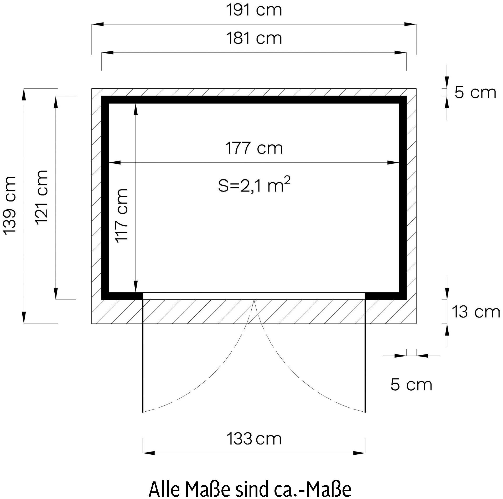 KONIFERA Gartenhaus Felix 1, BxT: 191x139 cm, Inklusive Fussboden