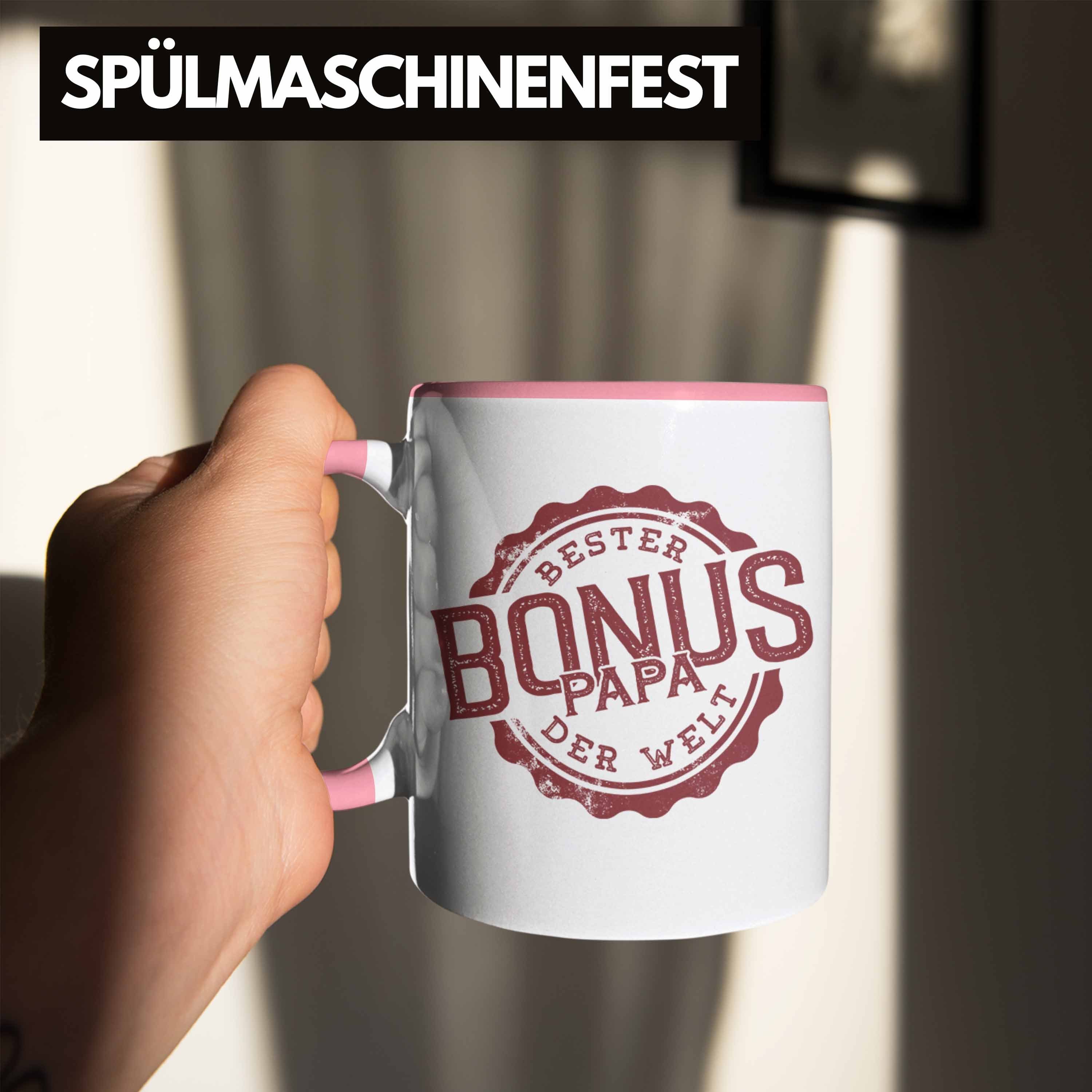 Ges Papa Welt für Stiefpapa Spüche Geschenkidee Der Bester Trendation Bonus Tasse Rosa Tasse