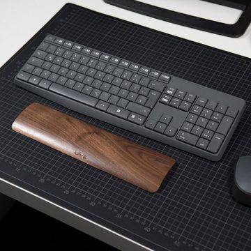 kalibri Tastatur-Handballenauflage Tastatur Handgelenkauflage Walnussholz ergonomisch - 30x7,6x1cm (1-St)