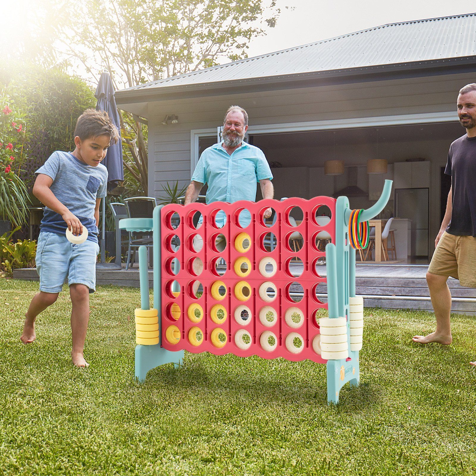 COSTWAY Spiel, Vier Gewinnt-Spiel, Vier in Einer Reihe Spiel