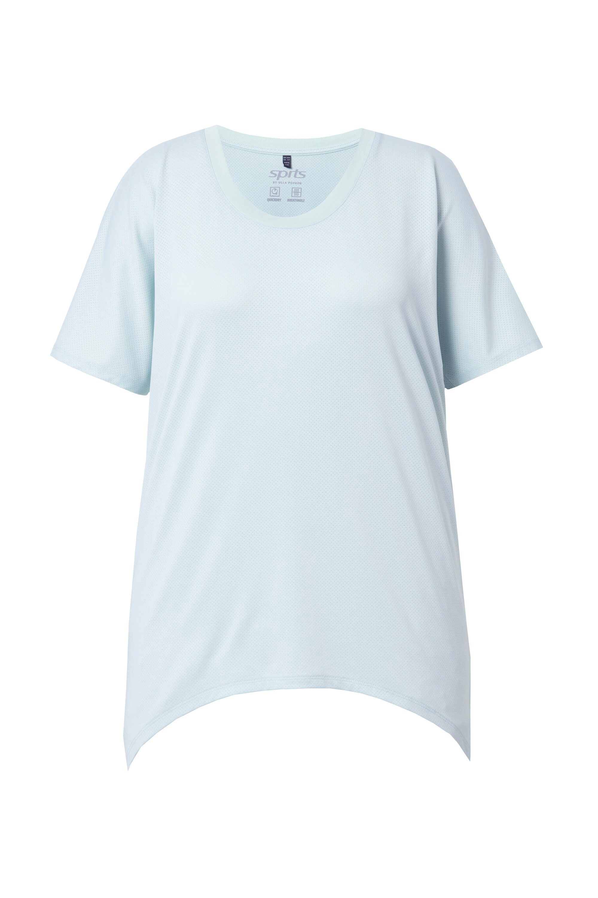 Ulla Popken T-Shirt Funktions-Shirt Zipfelsaum Rundhals