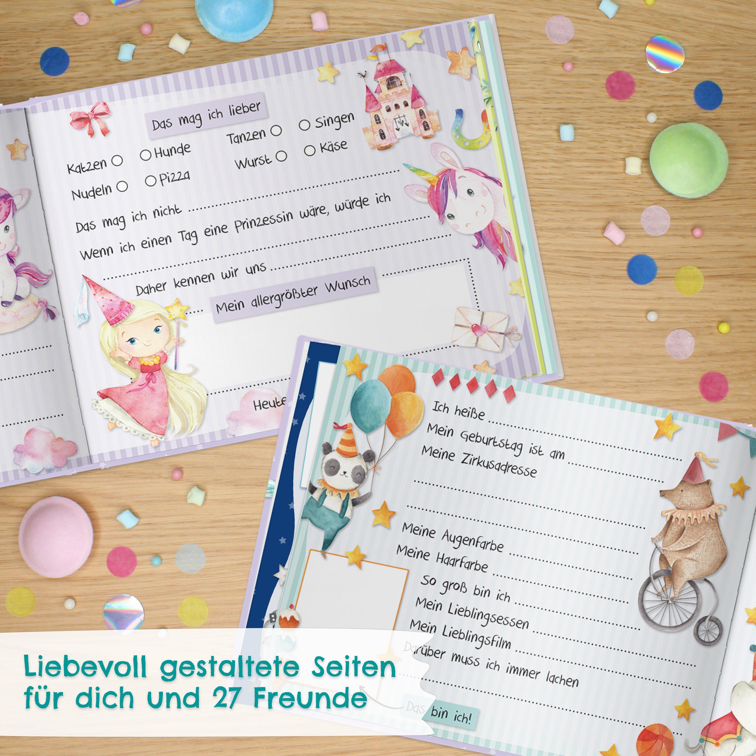 PAPIERDRACHEN Tagebuch Freundebuch für Kinder - Schulfreunde