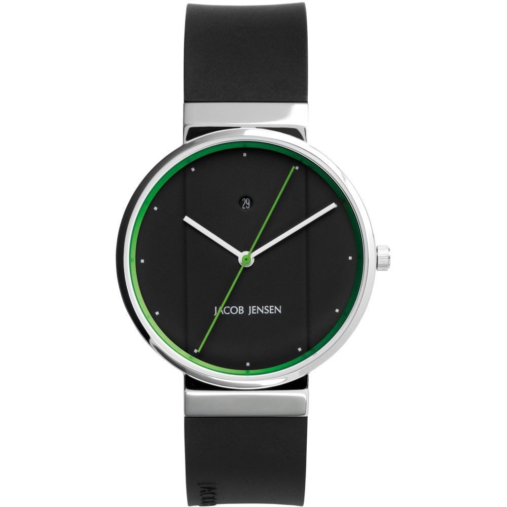Jacob Jensen Quarzuhr JACOB JENSEN Herren Armbanduhr NEW LINE SERIES 757 schwarz D. 35 mm