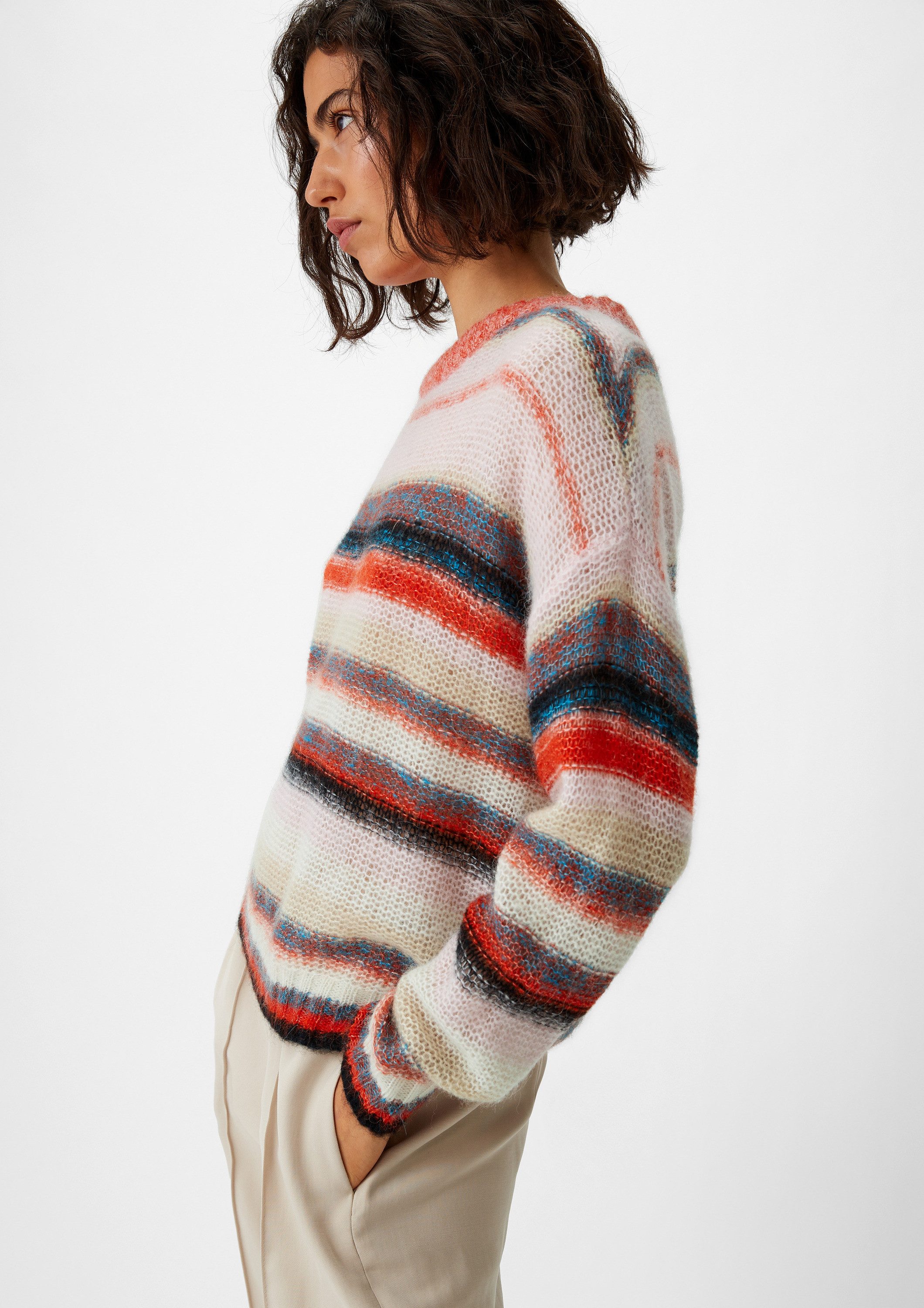 comma Longpullover Вязаные свитера Strickpulli aus Wollmix (1-tlg)