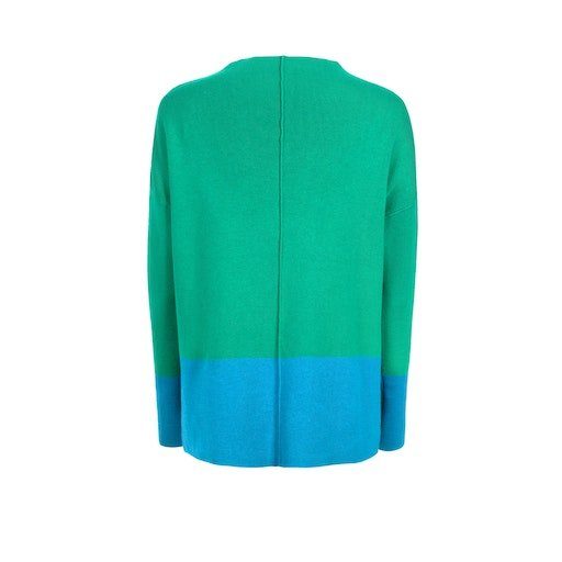 Strickpullover Farbeinsatz mit KristieEP blau grün Lieblingsstück Pullover