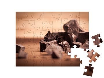 puzzleYOU Puzzle Köstliche dunkle Schokolade, 48 Puzzleteile, puzzleYOU-Kollektionen Schokolade