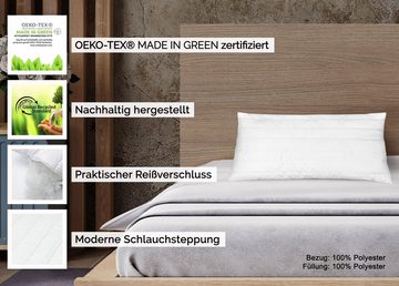 Kopfkissen, ZOLLNER, Füllung: 100% Polyester, Bauch-, Seiten-, Rückenschläfer, Nachhaltig hergestellt, waschbar bis 60°C, weich, 40 x 80 cm, 100% Polyester, allergikergeeignet