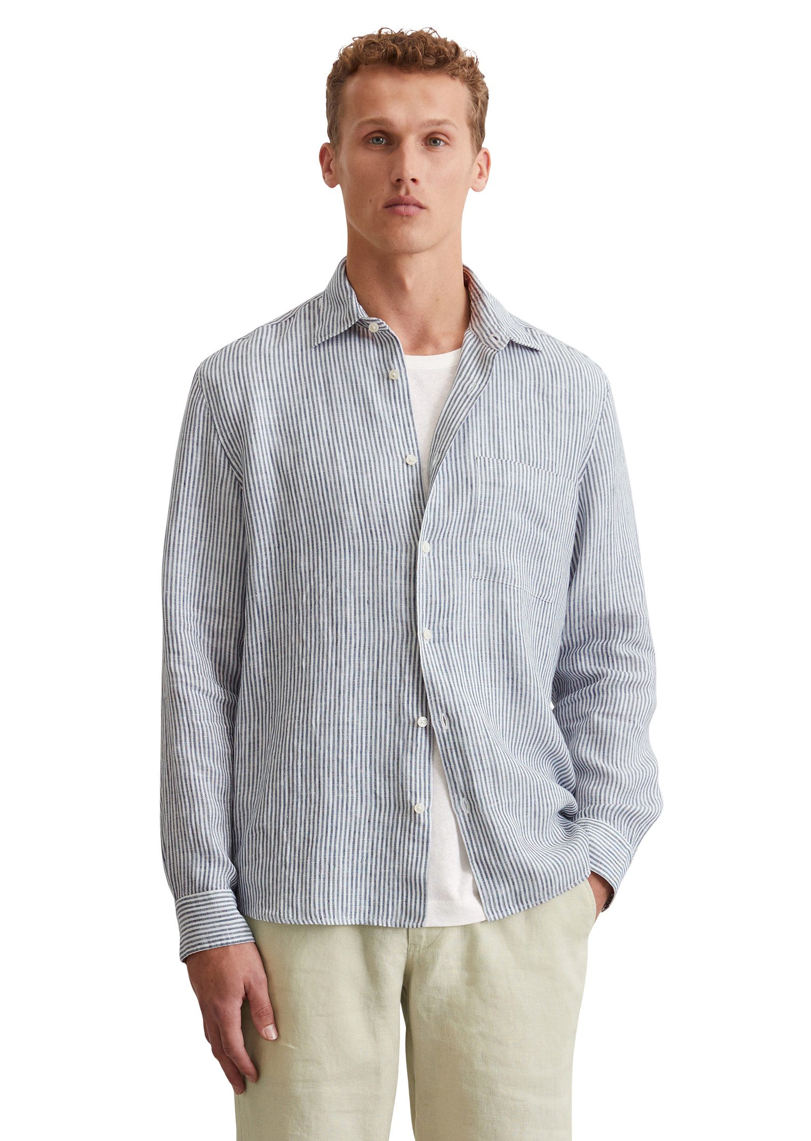 Marc O'Polo Leinenhemd fein gestreift günstig online kaufen