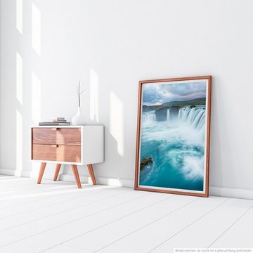 Sinus Art Poster 90x60cm Poster Godafoss Wasserfall Island