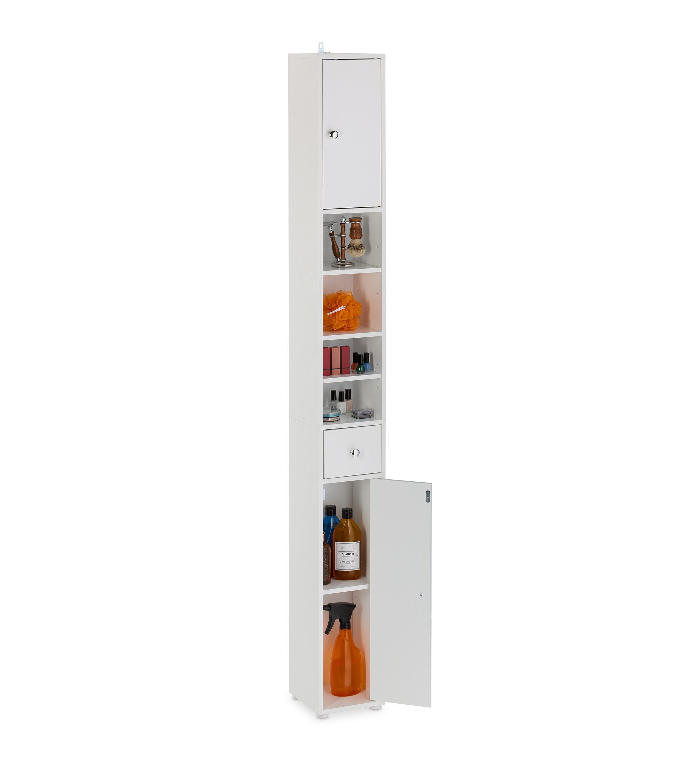 relaxdays Hochschrank Hoher Badezimmerschrank 2 Türen günstig online kaufen