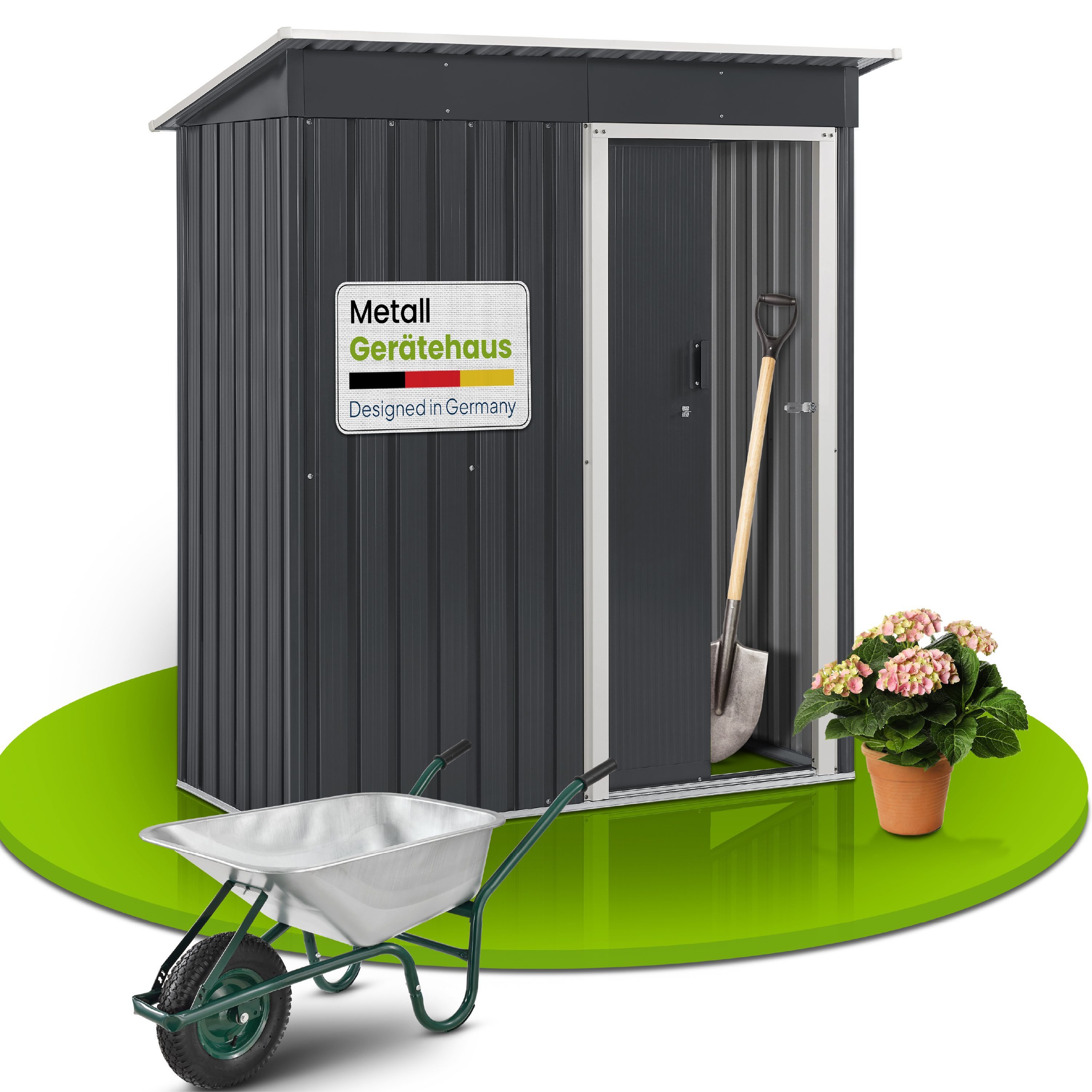 Juskys Gartenhaus S, mit Pultdach, Schiebetür, günstig online kaufen