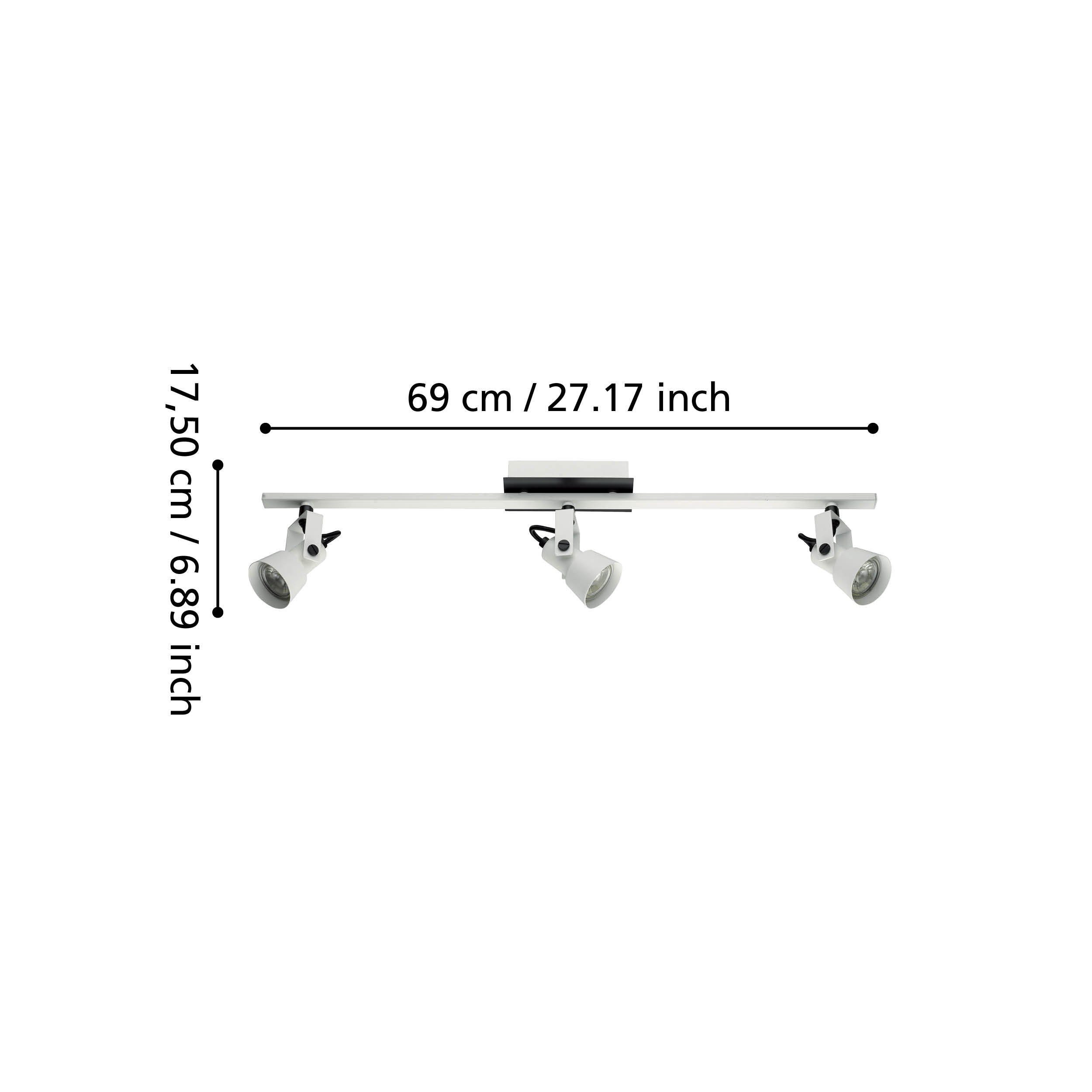 EGLO LED Deckenspot Trillo, Leuchtmittel inklusive, Schwenkbare Spots, Metall in Weiß und Schwarz, GU10 Deckenspot