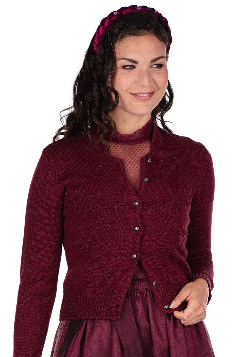 Spieth & Wensky Trachtenjacke Trachten Strickjacke - BRESCIA - nachtblau, rostrot