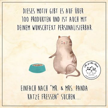 Mr. & Mrs. Panda Aufbewahrungsdose Katze Fressen - Gelb Pastell - Geschenk, Dose, Metalldose, Vorratsdos (1 St), Hochwertige Qualität