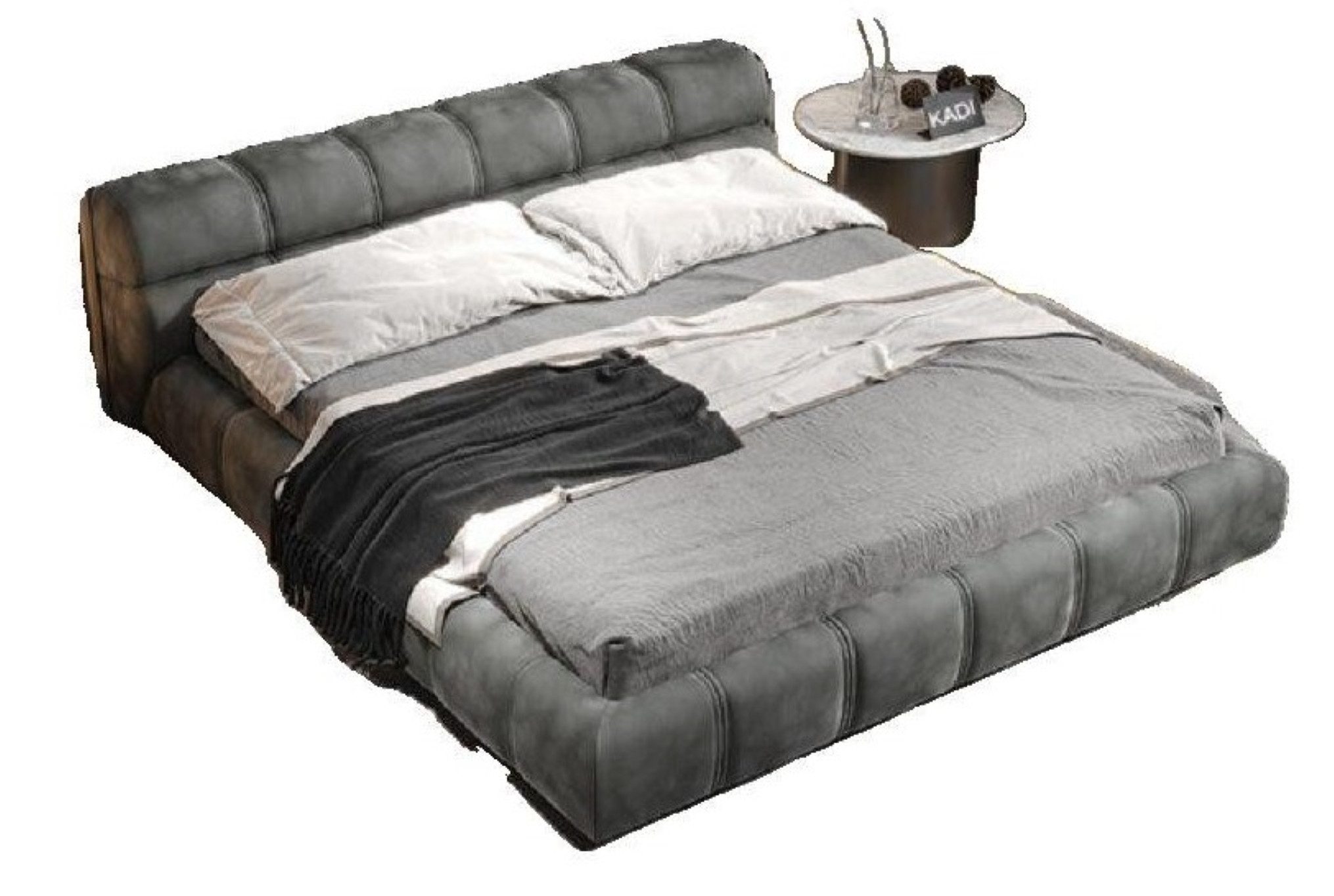 JVmoebel Bett Graues Designer Doppelbett im modernen Stil (1-tlg., Bett), Made in Europa