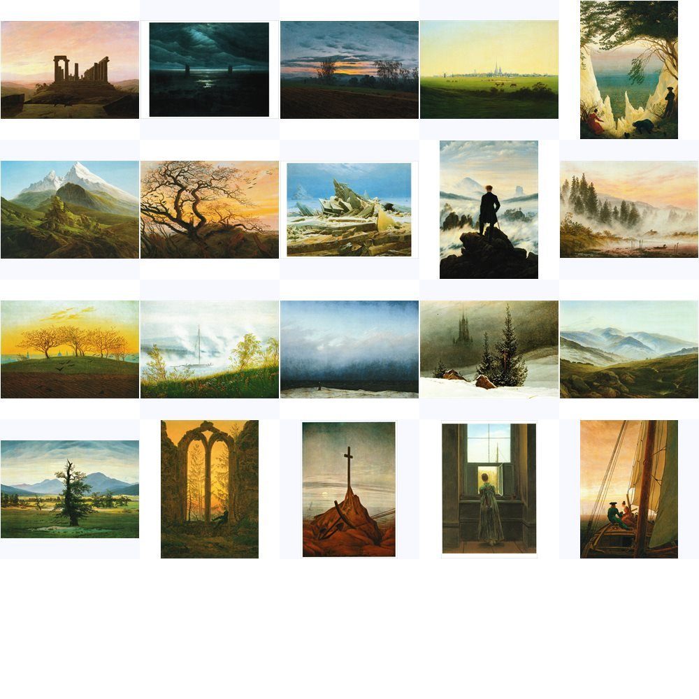 Postkarte Kunstkarten-Topseller-Set Caspar David Friedrich