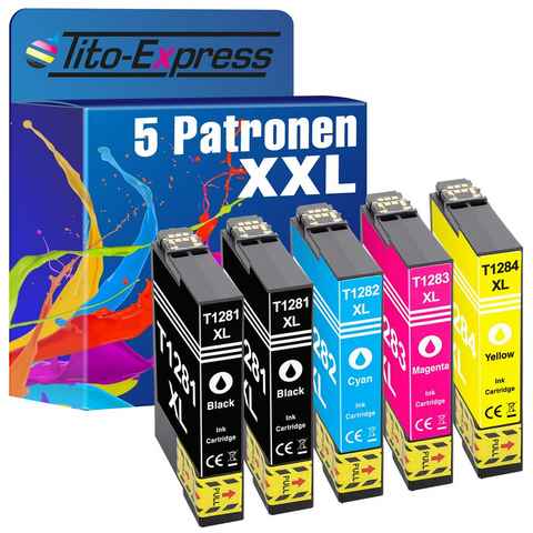 Tito-Express 5er Set ersetzt Epson T1281 T1282 T1283 T1284 T1285 Tintenpatrone (Multipack, für Office BX305F S22 SX125 130 230 235 SX235W 420 430 438 440 445 T22)