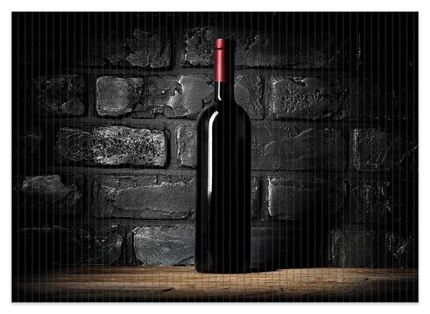 Schaum-Badematte Rotwein-Flasche am Abend