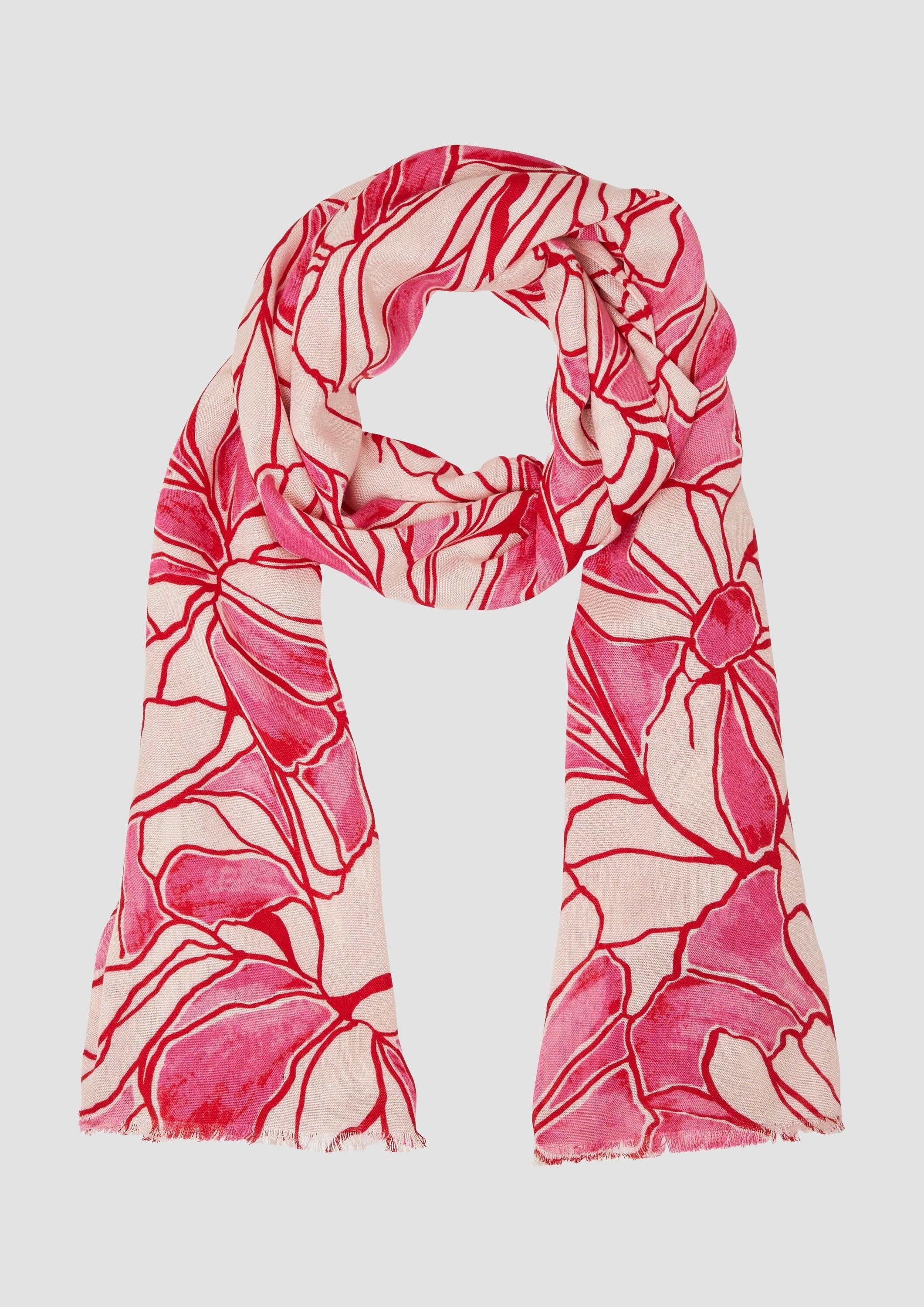s.Oliver Schal Tuch, Gemusterter Schal aus Viskosemix günstig online kaufen