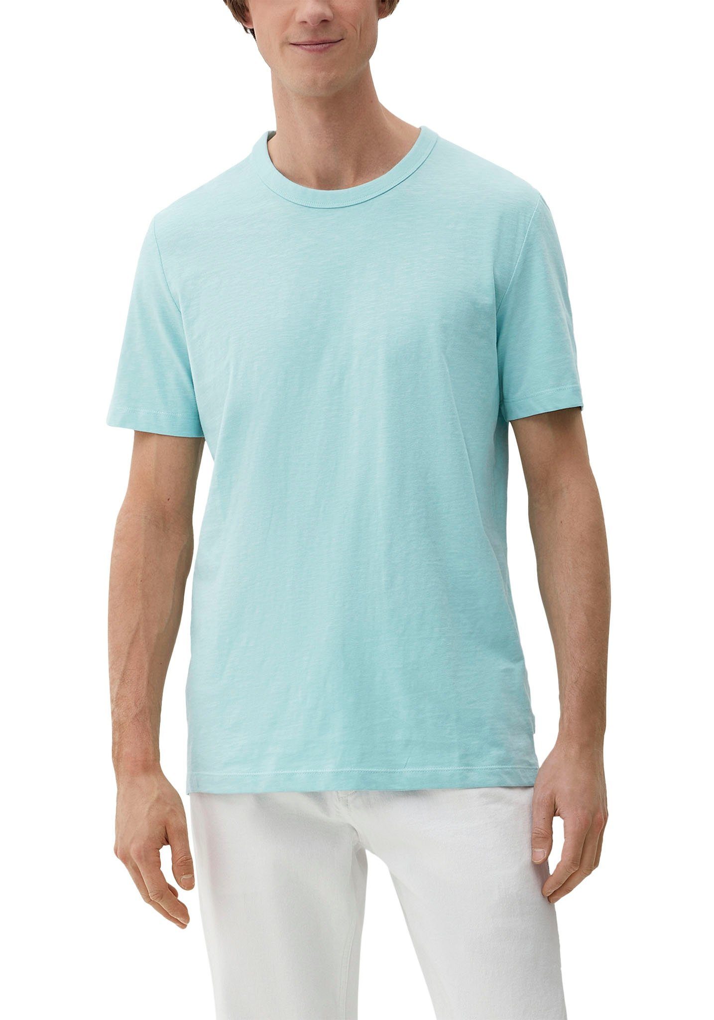 s.Oliver T-Shirt mit Flammgarn-Struktur blue green
