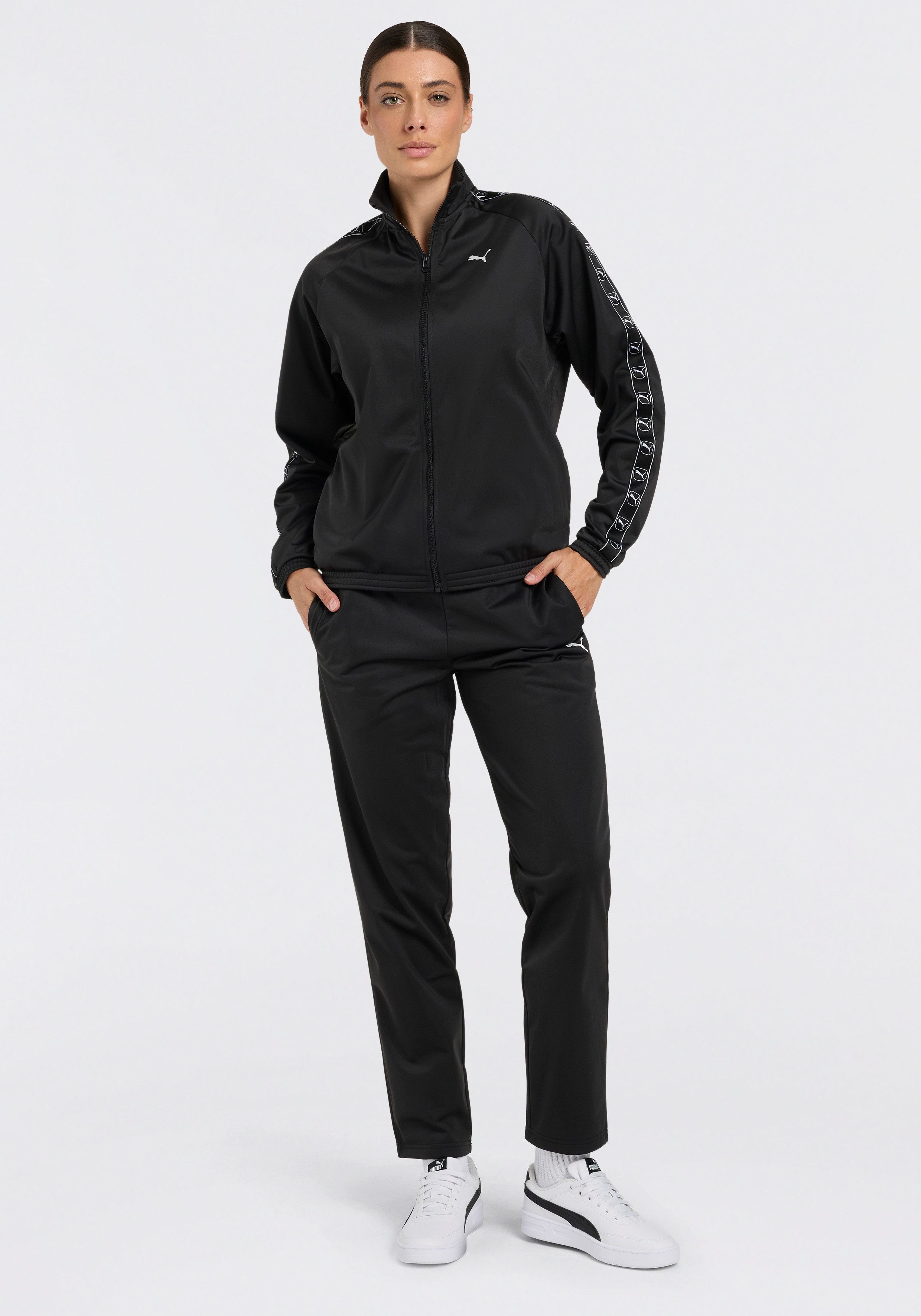 PUMA Trainingsanzug POLY STANDARD SUIT OP (2-tlg), zweiteiliges Set, mit Knopfleiste, unifarben, aus Polyester