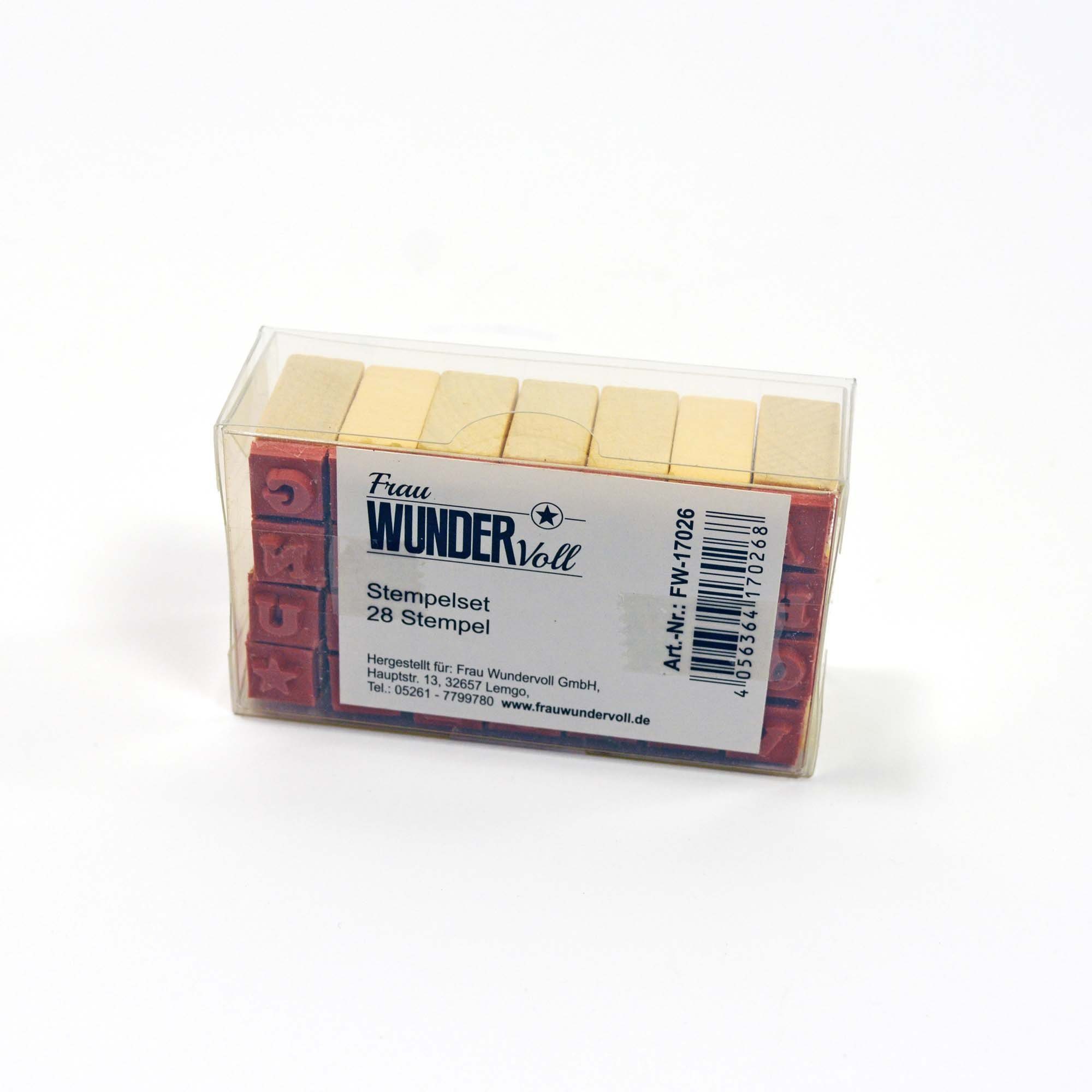 Frau WUNDERVoll Stempel 28-teiliges Stempelset - Alphabet inkl. Herz & Stern